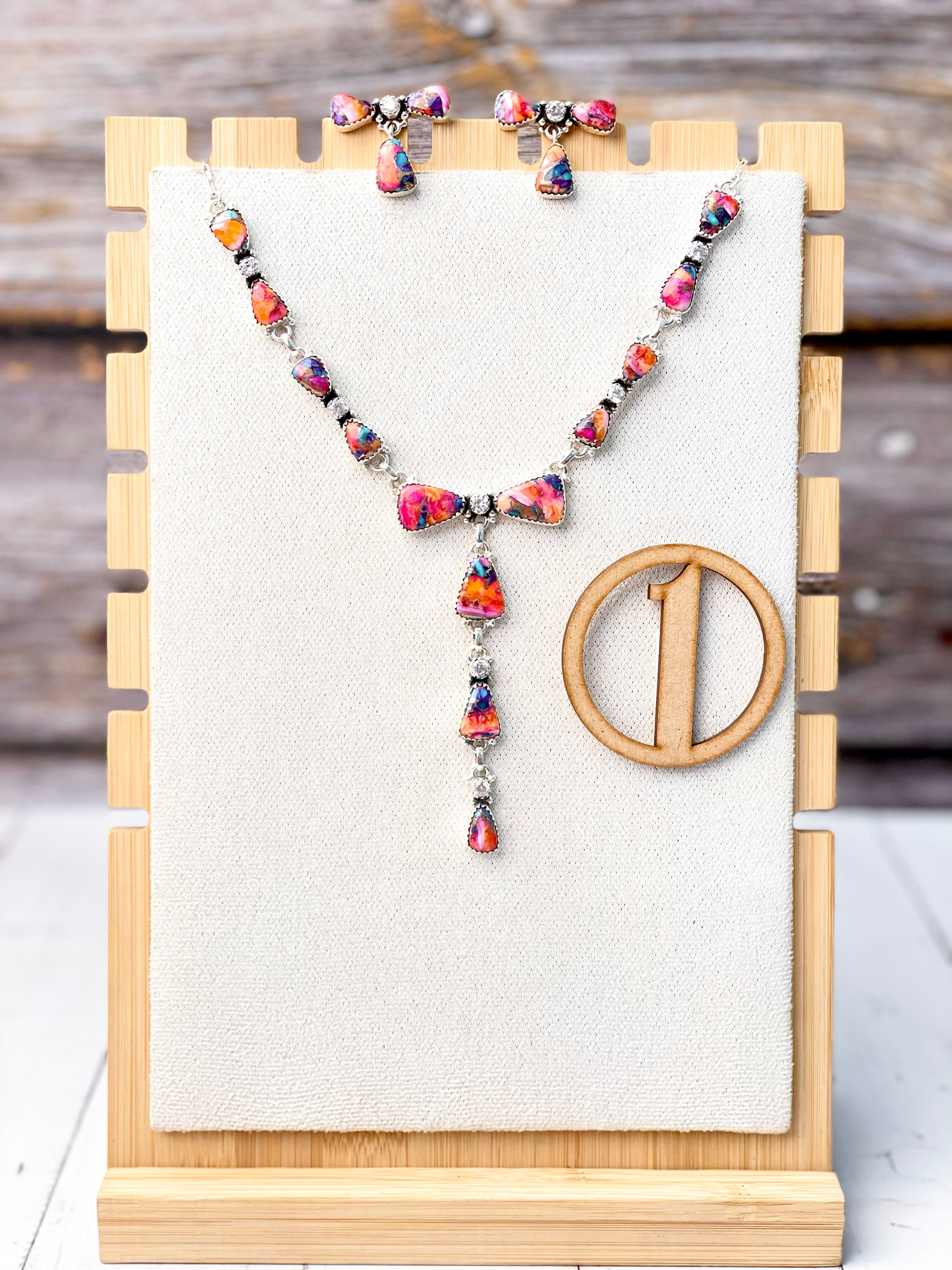 Cute As A Bow Necklace & Earrings Sets-Necklaces-Krush Kandy, Women's Online Fashion Boutique Located in Phoenix, Arizona (Scottsdale Area)