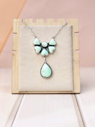Paloma Heart Half Flower Drop Necklace-Necklaces-Krush Kandy, Women's Online Fashion Boutique Located in Phoenix, Arizona (Scottsdale Area)