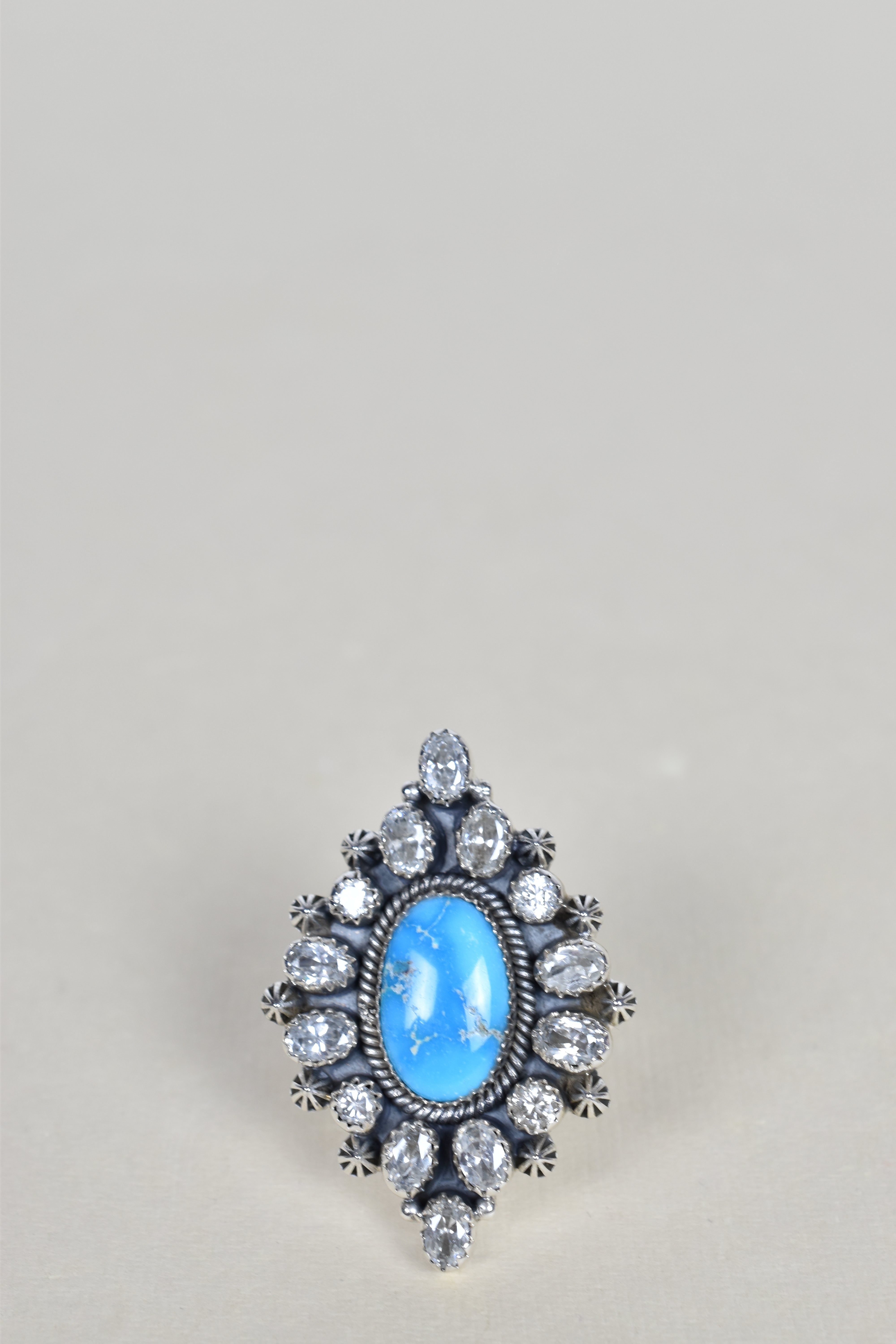 Turquoise & Crystal One of A Kind Ring-Statement Rings-Krush Kandy, Women's Online Fashion Boutique Located in Phoenix, Arizona (Scottsdale Area)