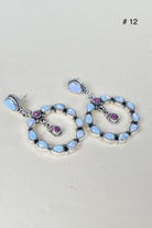 Jeweled Hoop Swing Sterling Silver Earrings-Drop Earrings-Krush Kandy, Women's Online Fashion Boutique Located in Phoenix, Arizona (Scottsdale Area)