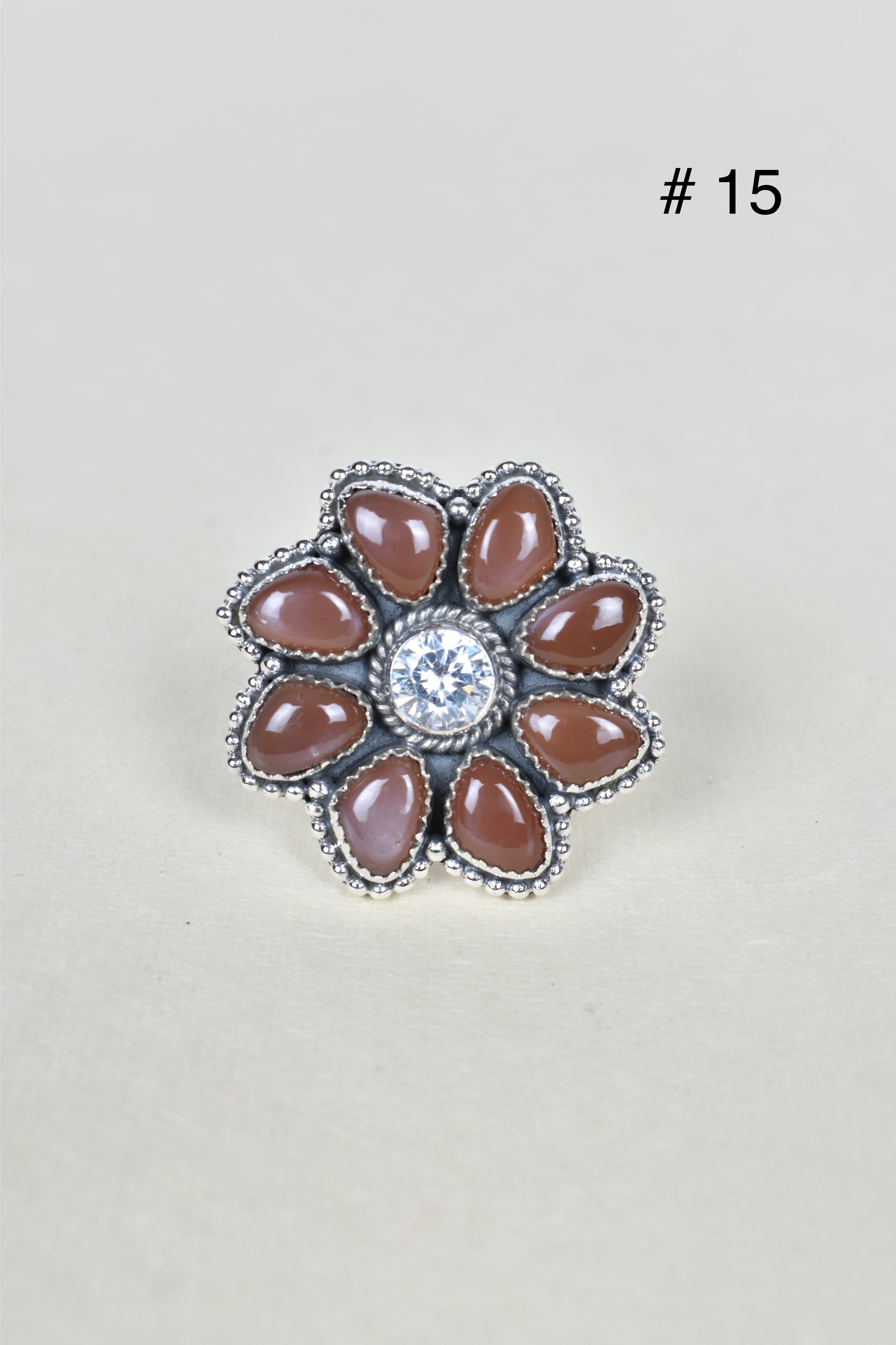 ONE OF A KIND STERLING SILVER CRYSTAL CLUSTER RINGS-Cluster Rings-Krush Kandy, Women's Online Fashion Boutique Located in Phoenix, Arizona (Scottsdale Area)