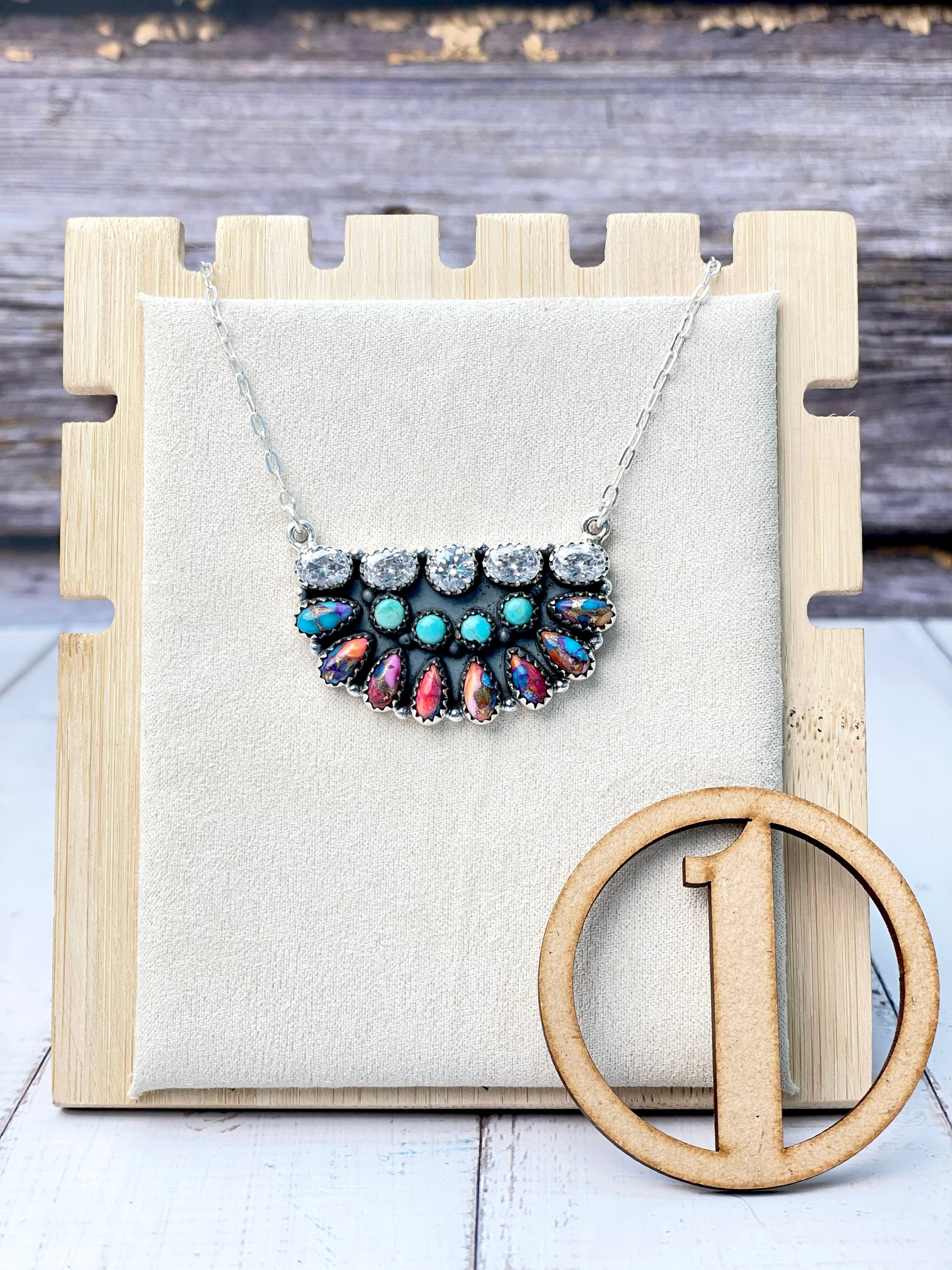 Mega Half Cluster Necklace-Necklaces-Krush Kandy, Women's Online Fashion Boutique Located in Phoenix, Arizona (Scottsdale Area)