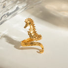 18K Gold-Plated Seahorse Wrap Adjustable Ring-Rings-Krush Kandy, Women's Online Fashion Boutique Located in Phoenix, Arizona (Scottsdale Area)