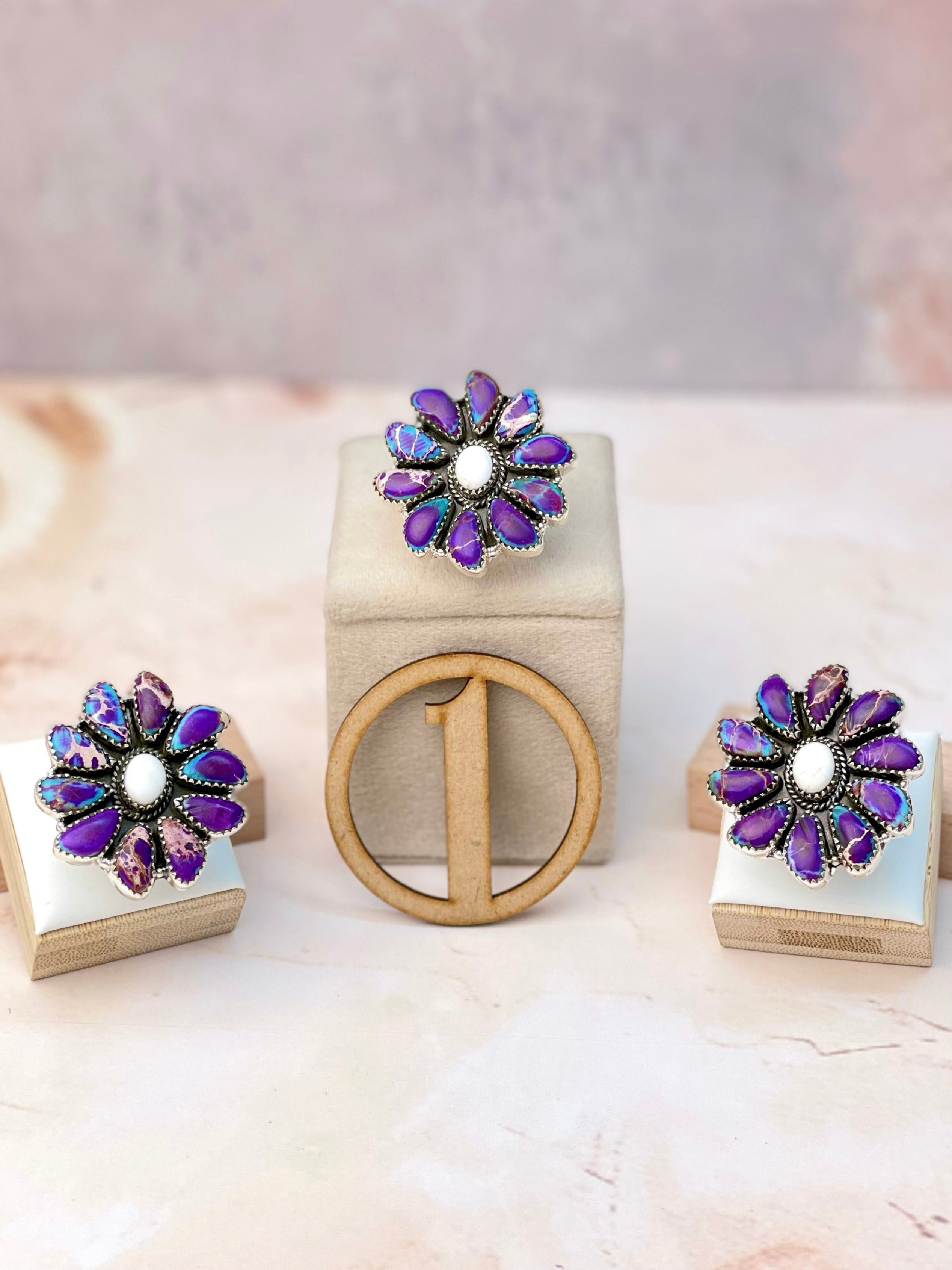 Fiery Jasper Blossom Rings-Rings-Krush Kandy, Women's Online Fashion Boutique Located in Phoenix, Arizona (Scottsdale Area)