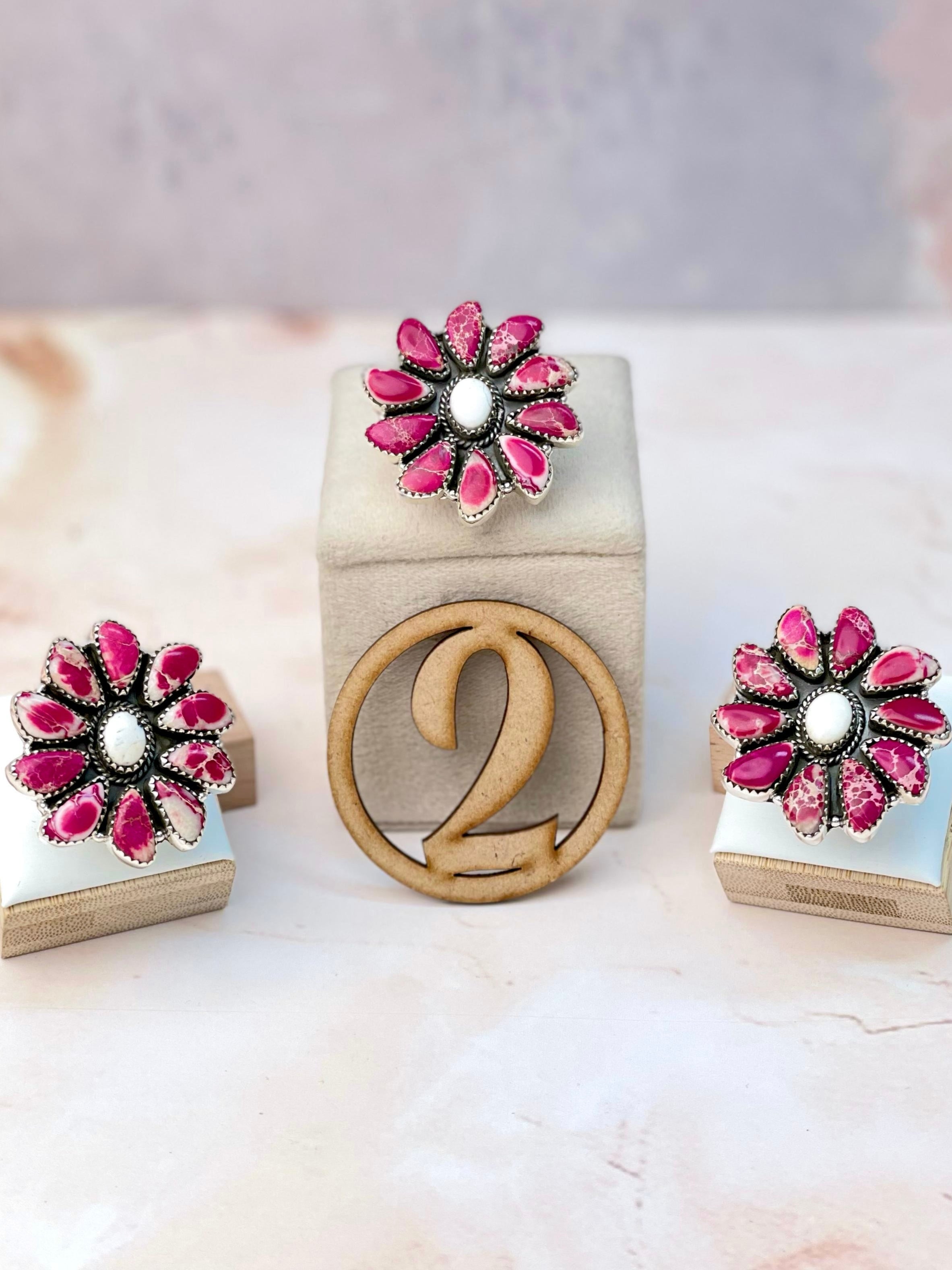 Fiery Jasper Blossom Rings-Rings-Krush Kandy, Women's Online Fashion Boutique Located in Phoenix, Arizona (Scottsdale Area)
