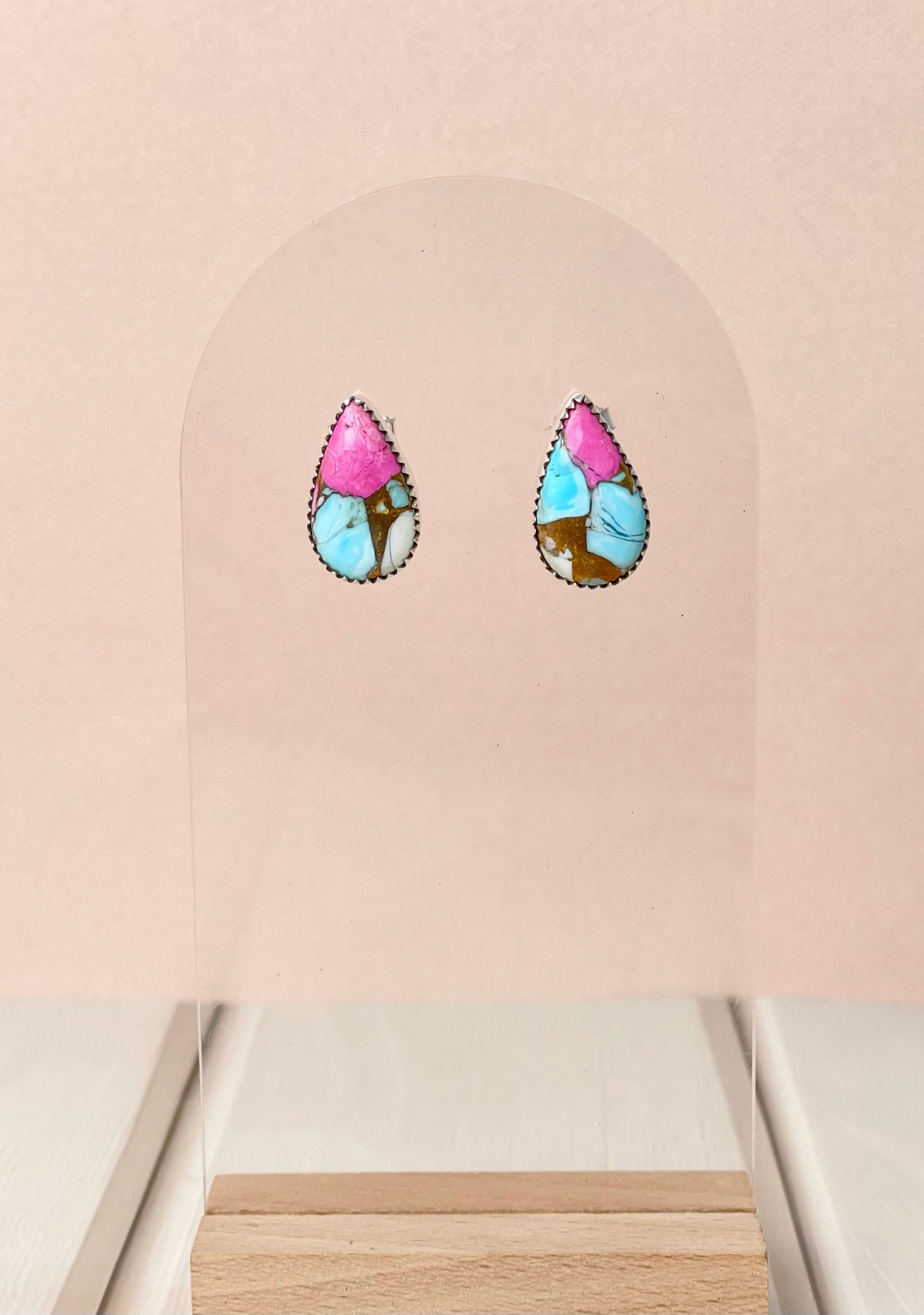 Cotton Candy Slab Studs Bno. 27-Earrings-Krush Kandy, Women's Online Fashion Boutique Located in Phoenix, Arizona (Scottsdale Area)