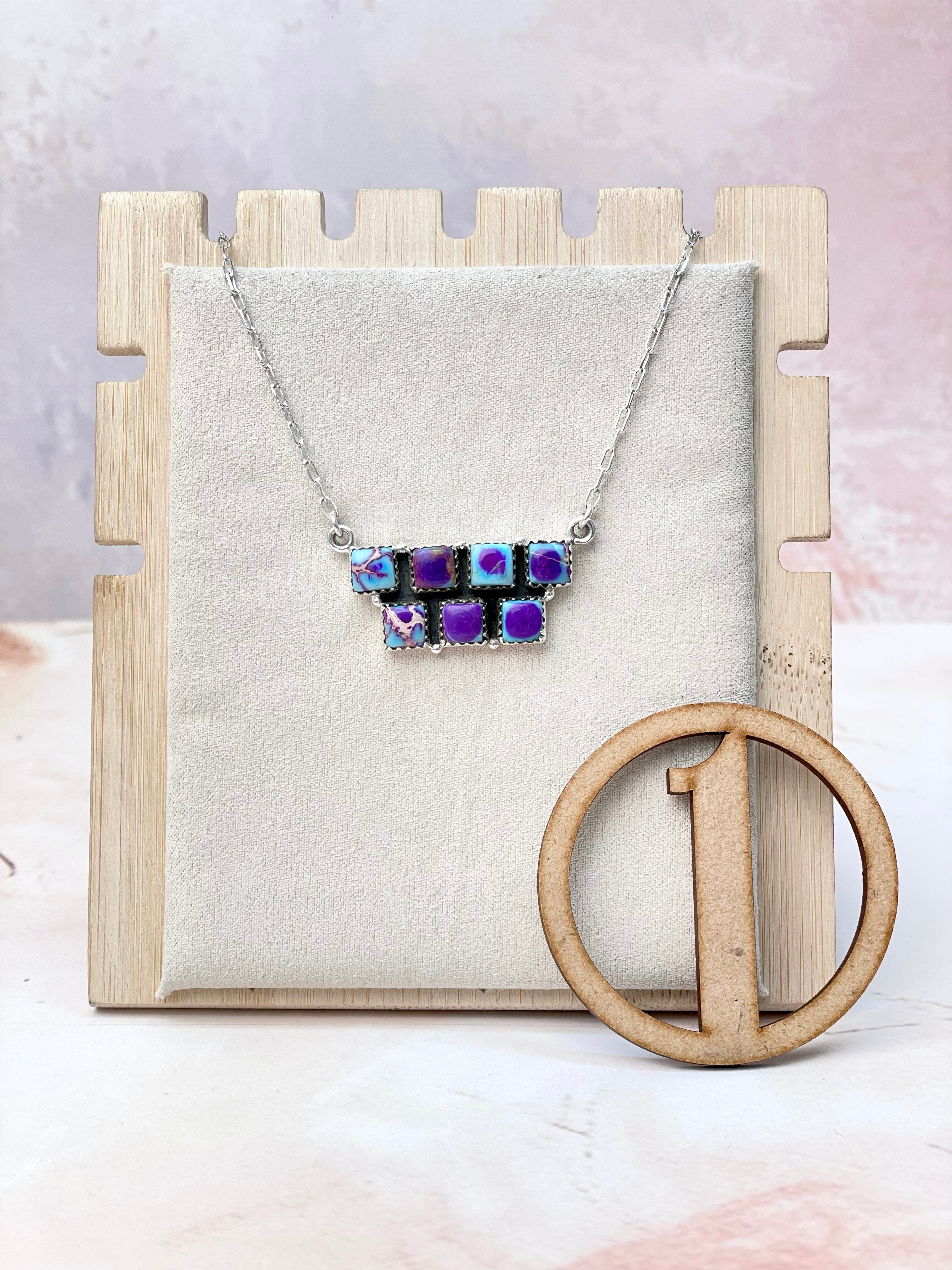 Desert Jasper Square Bar Necklace-Necklaces-Krush Kandy, Women's Online Fashion Boutique Located in Phoenix, Arizona (Scottsdale Area)