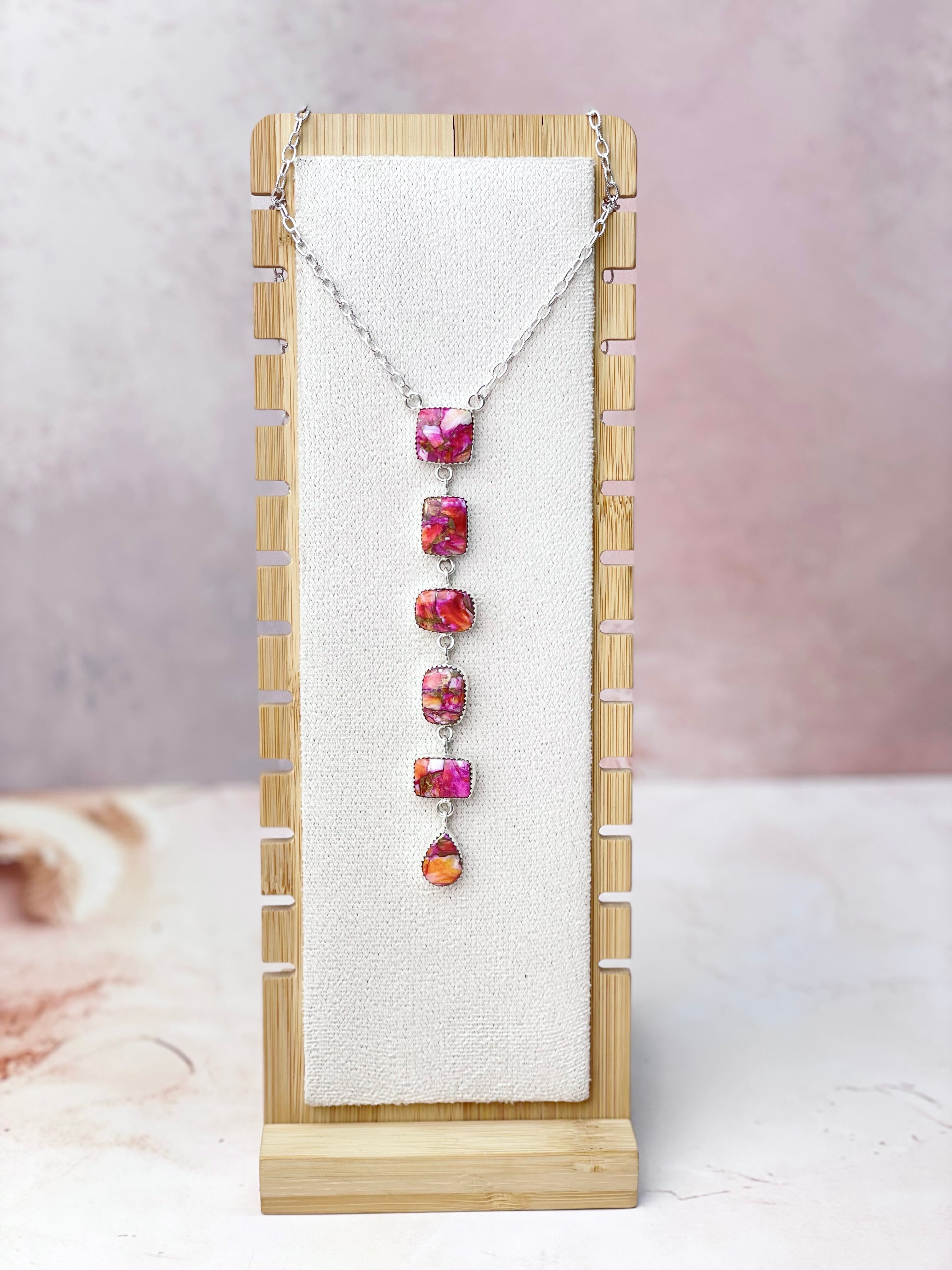 Star Burst Slab Stone Long Lariat Necklace-Necklaces-Krush Kandy, Women's Online Fashion Boutique Located in Phoenix, Arizona (Scottsdale Area)