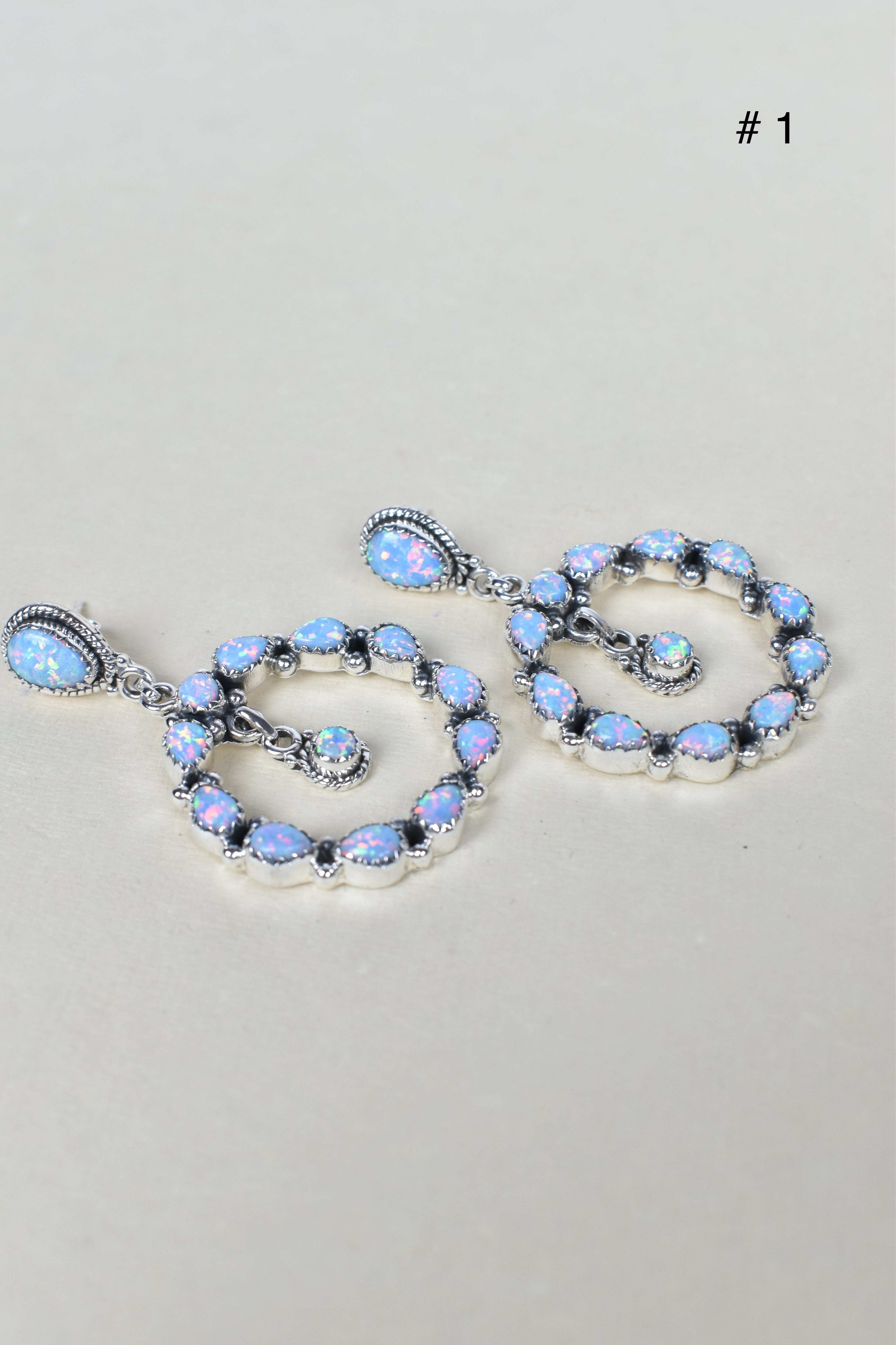 Jeweled Hoop Swing Sterling Silver Earrings-Drop Earrings-Krush Kandy, Women's Online Fashion Boutique Located in Phoenix, Arizona (Scottsdale Area)