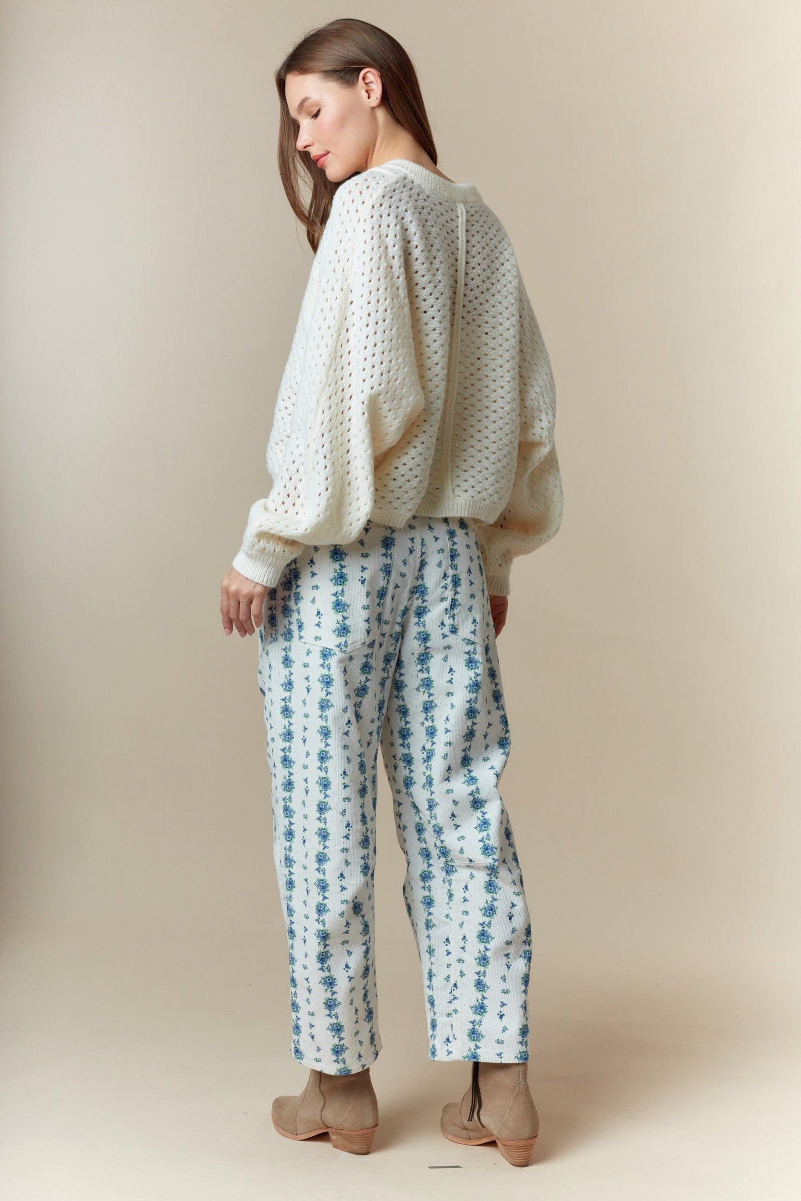 White Knit Sweater with Wooden Buttons and Drawstring Detail-Sweaters-Krush Kandy, Women's Online Fashion Boutique Located in Phoenix, Arizona (Scottsdale Area)