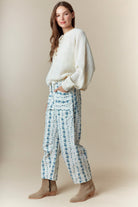 White Knit Sweater with Wooden Buttons and Drawstring Detail-Sweaters-Krush Kandy, Women's Online Fashion Boutique Located in Phoenix, Arizona (Scottsdale Area)