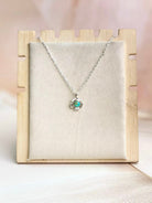 Delicate Sterling Silver & Turquoise Flower Necklaces-Necklaces-Krush Kandy, Women's Online Fashion Boutique Located in Phoenix, Arizona (Scottsdale Area)