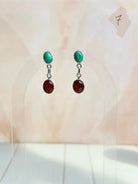 Amber, Turquoise & Crystal Boho Earrings-Earrings-Krush Kandy, Women's Online Fashion Boutique Located in Phoenix, Arizona (Scottsdale Area)