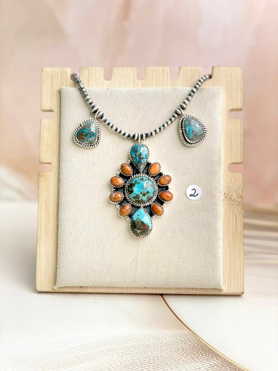 Desert Pearl Persian Turquoise & Orange Mohave Necklaces-Necklaces-Krush Kandy, Women's Online Fashion Boutique Located in Phoenix, Arizona (Scottsdale Area)