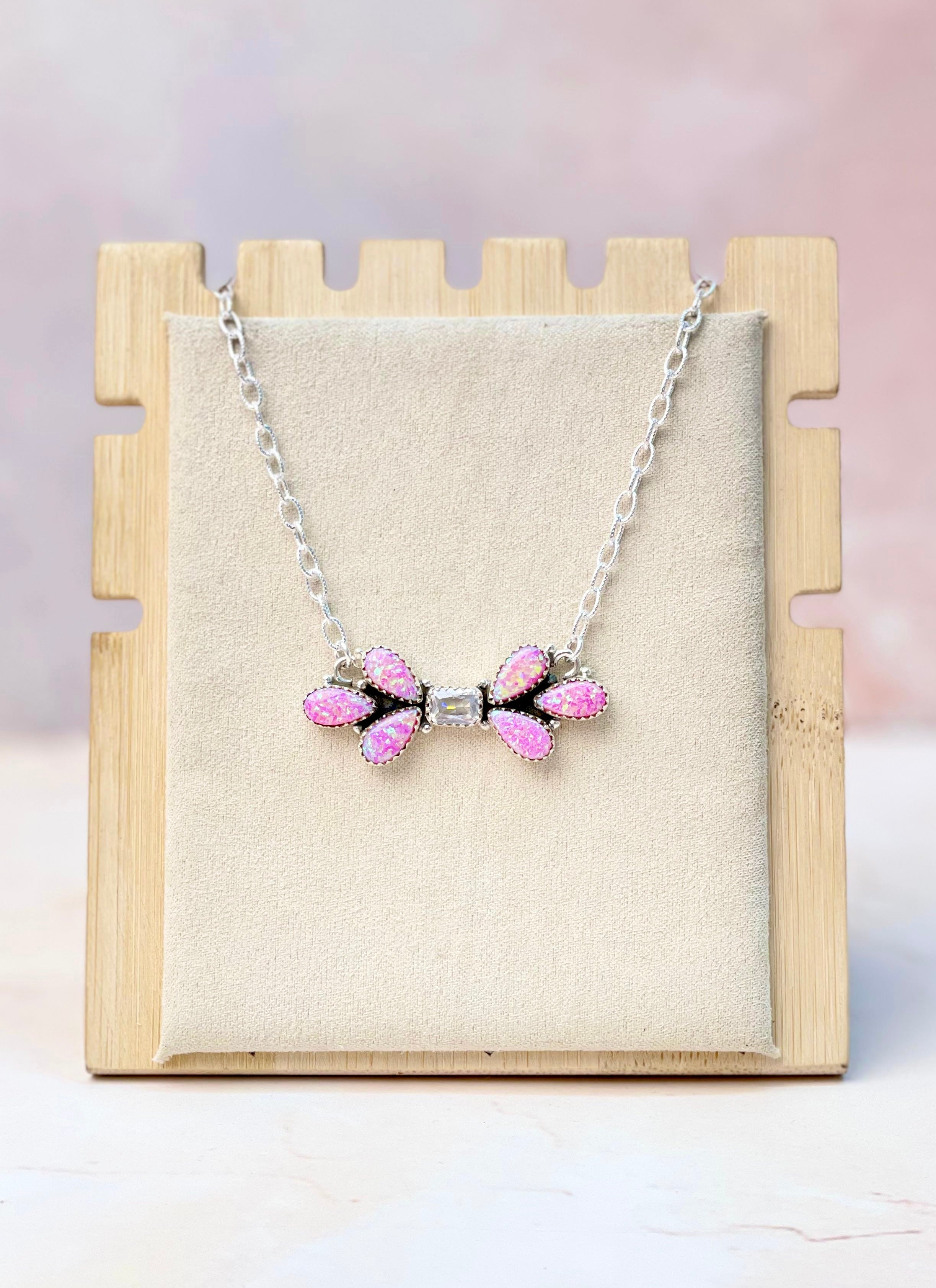 Sierra Opal Petals Bar Necklace-Necklaces-Krush Kandy, Women's Online Fashion Boutique Located in Phoenix, Arizona (Scottsdale Area)