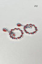 Jeweled Hoop Swing Sterling Silver Earrings-Drop Earrings-Krush Kandy, Women's Online Fashion Boutique Located in Phoenix, Arizona (Scottsdale Area)