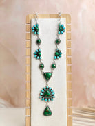 Irish Green Dahlia & Kingman Turquoise Statement Necklace sno 6-Necklaces-Krush Kandy, Women's Online Fashion Boutique Located in Phoenix, Arizona (Scottsdale Area)
