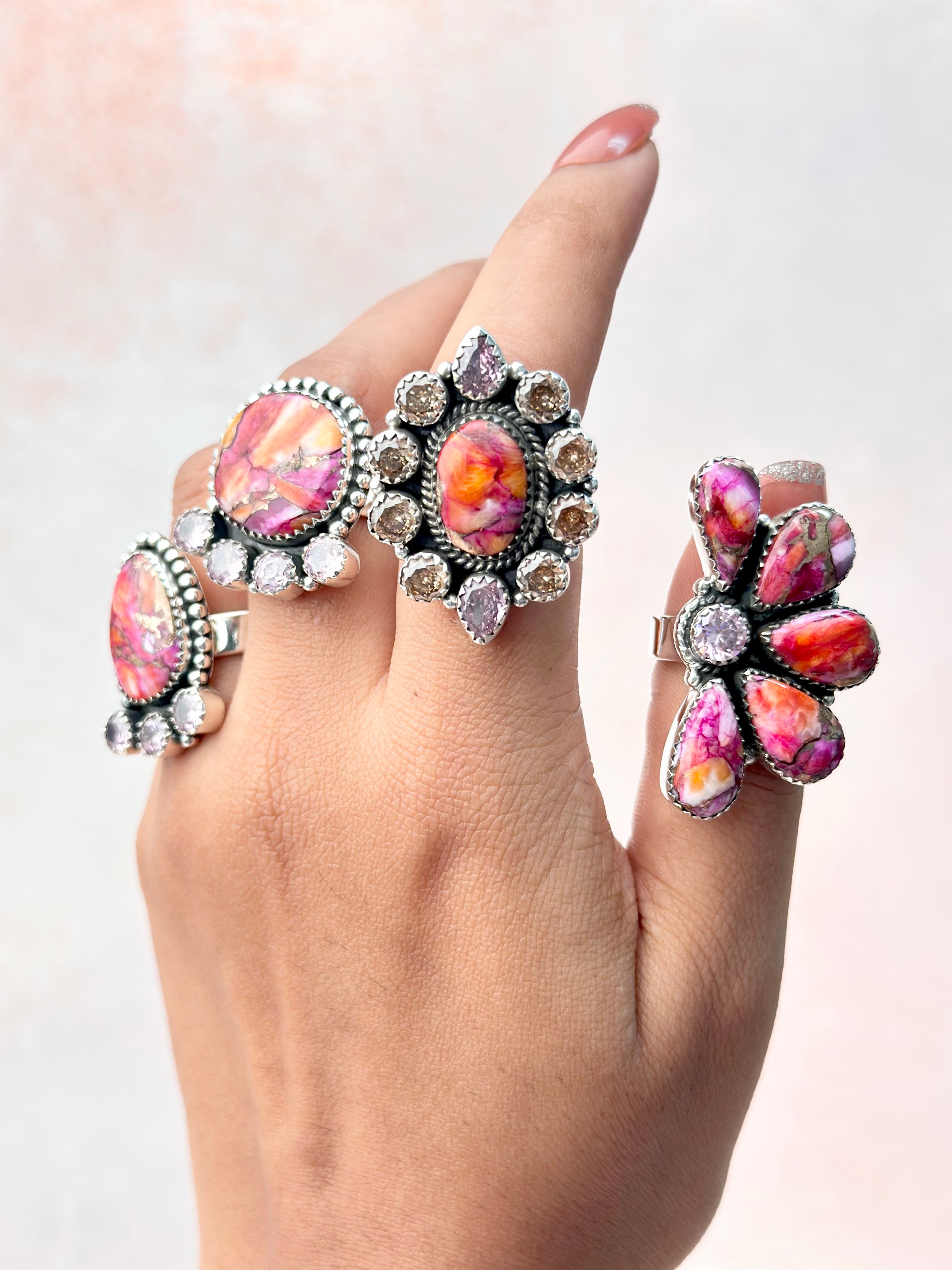 Star Burst Half Flower Ring-Rings-Krush Kandy, Women's Online Fashion Boutique Located in Phoenix, Arizona (Scottsdale Area)