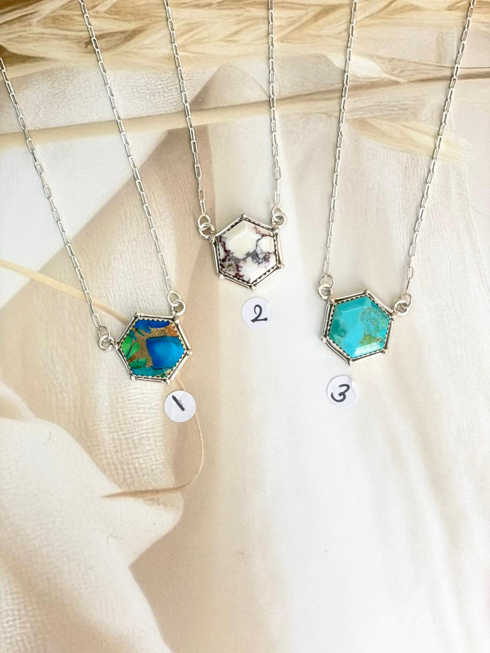 Hexagon Chain Pendants sno 23-Necklaces-Krush Kandy, Women's Online Fashion Boutique Located in Phoenix, Arizona (Scottsdale Area)