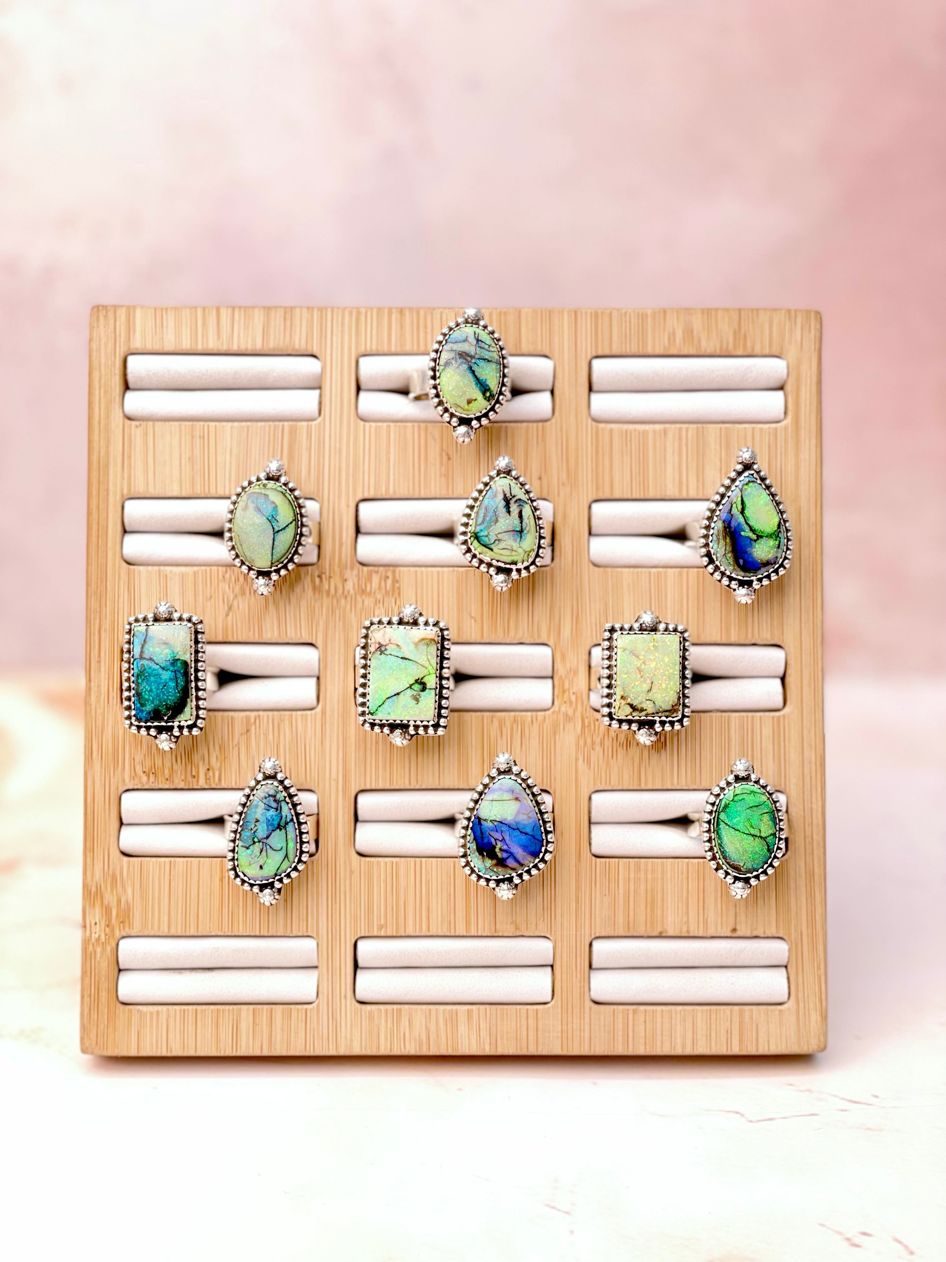 Sterling Opal Slab Rings-Rings-Krush Kandy, Women's Online Fashion Boutique Located in Phoenix, Arizona (Scottsdale Area)