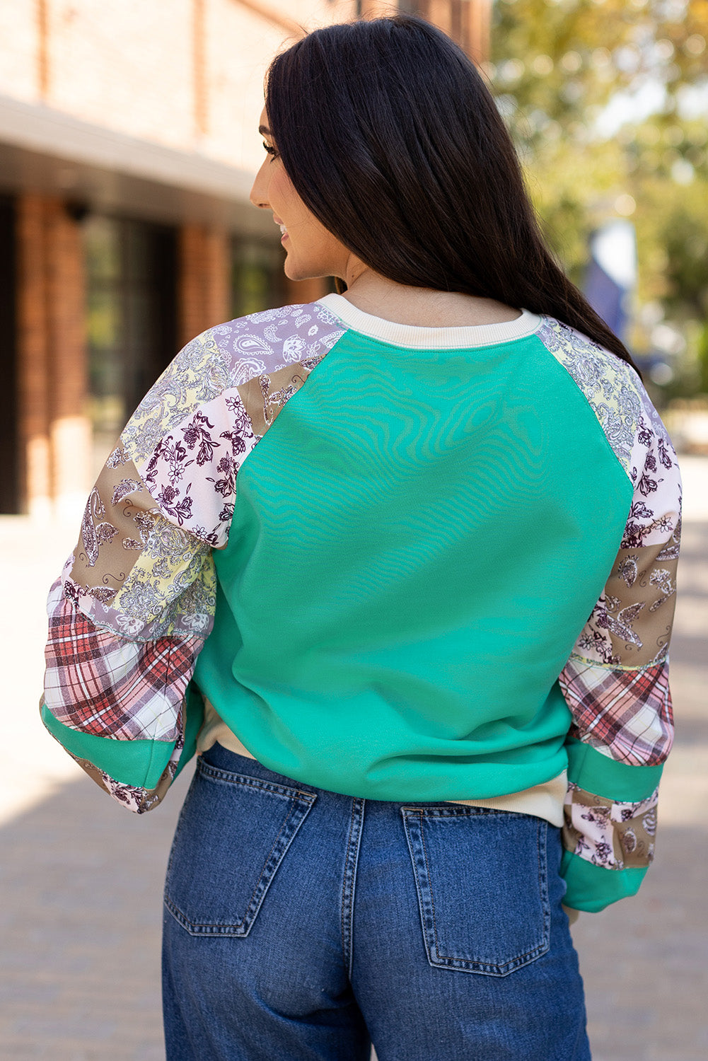 Patchwork Charm Colorblock Pullover-Tops-Krush Kandy, Women's Online Fashion Boutique Located in Phoenix, Arizona (Scottsdale Area)