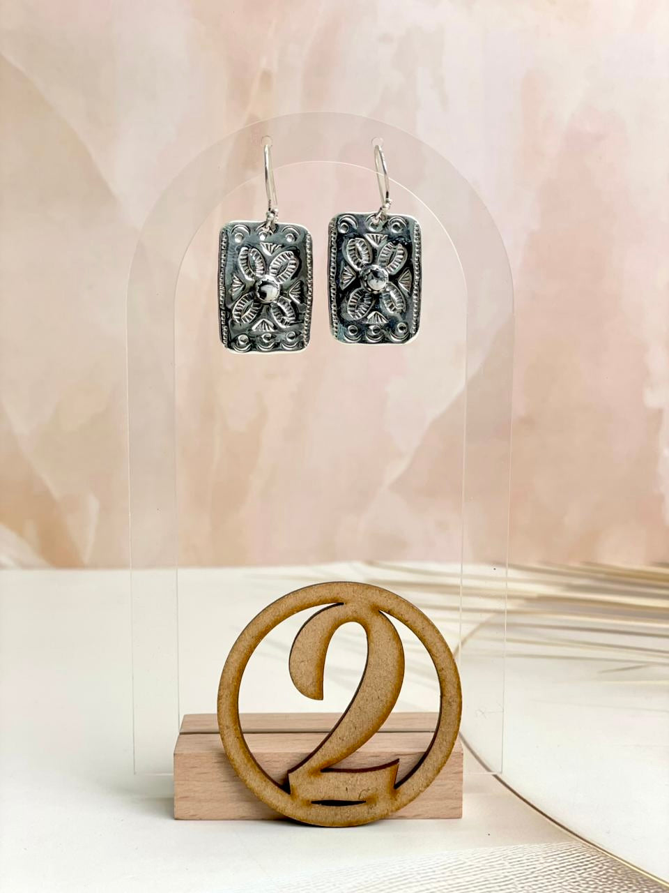 Western Glam Stamped Sterling Single Stone Earrings-Earrings-Krush Kandy, Women's Online Fashion Boutique Located in Phoenix, Arizona (Scottsdale Area)