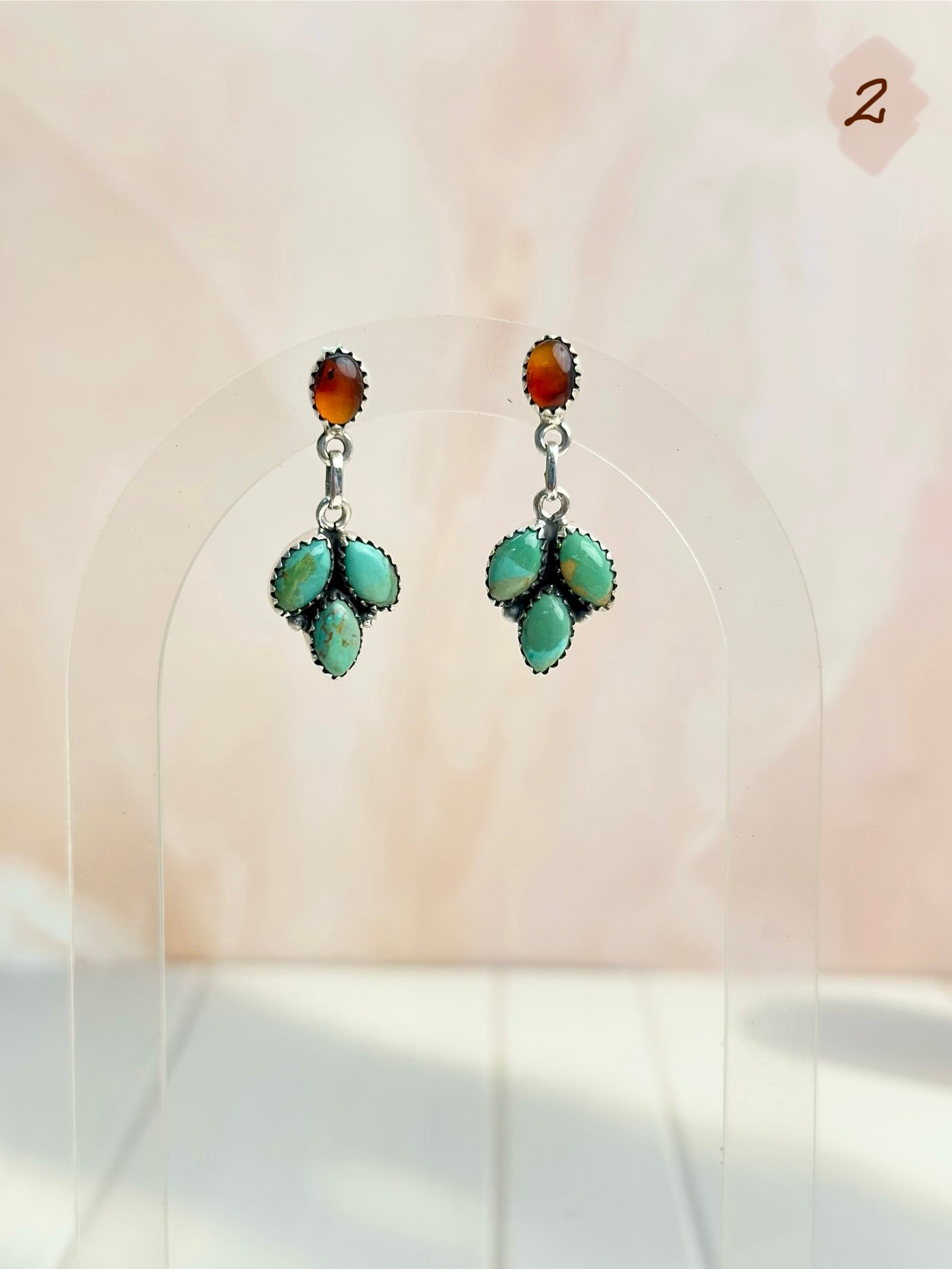Amber, Turquoise & Crystals Mixed Earrings-Earrings-Krush Kandy, Women's Online Fashion Boutique Located in Phoenix, Arizona (Scottsdale Area)