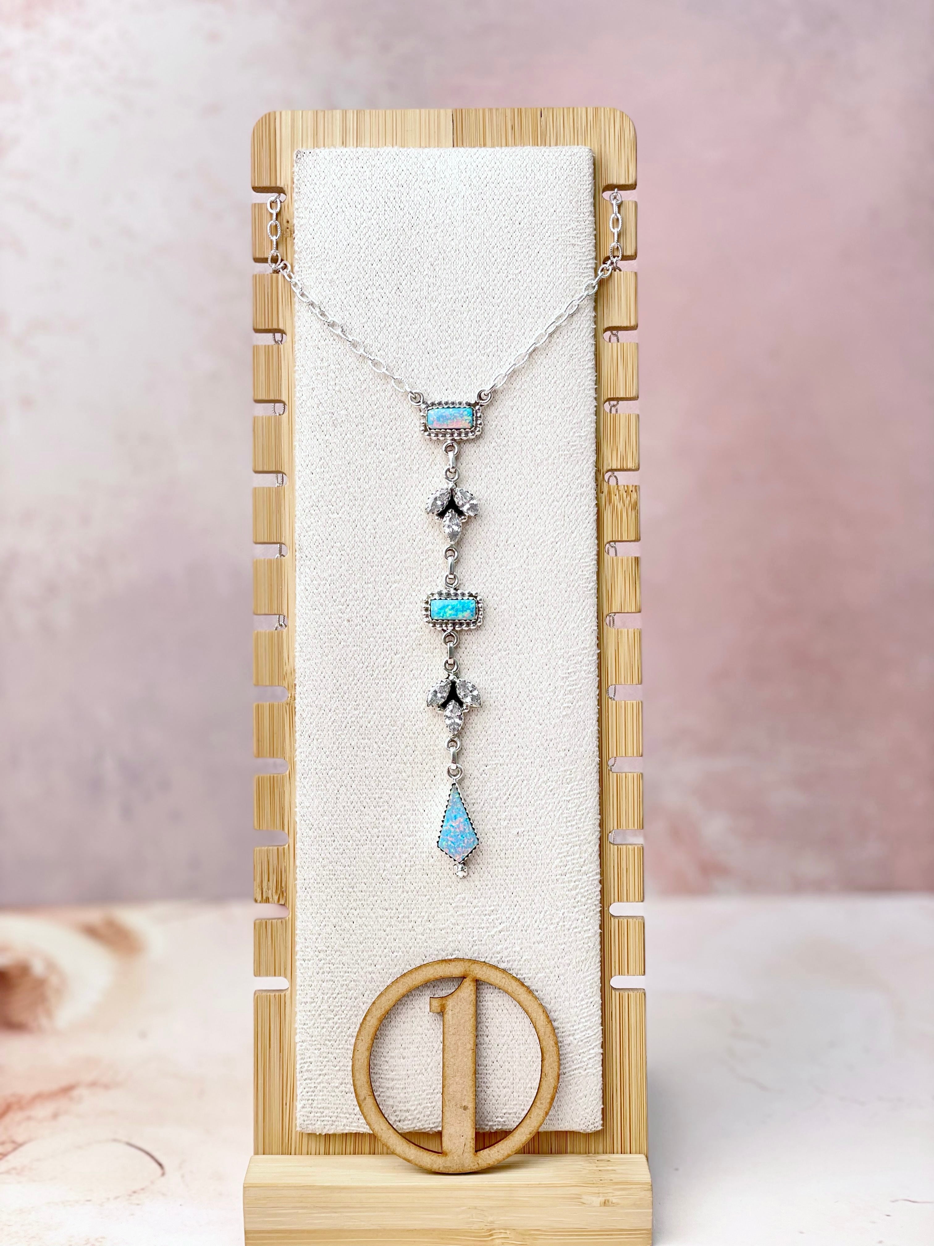 Opal and CZ Date Night Chain Necklace-Necklaces-Krush Kandy, Women's Online Fashion Boutique Located in Phoenix, Arizona (Scottsdale Area)