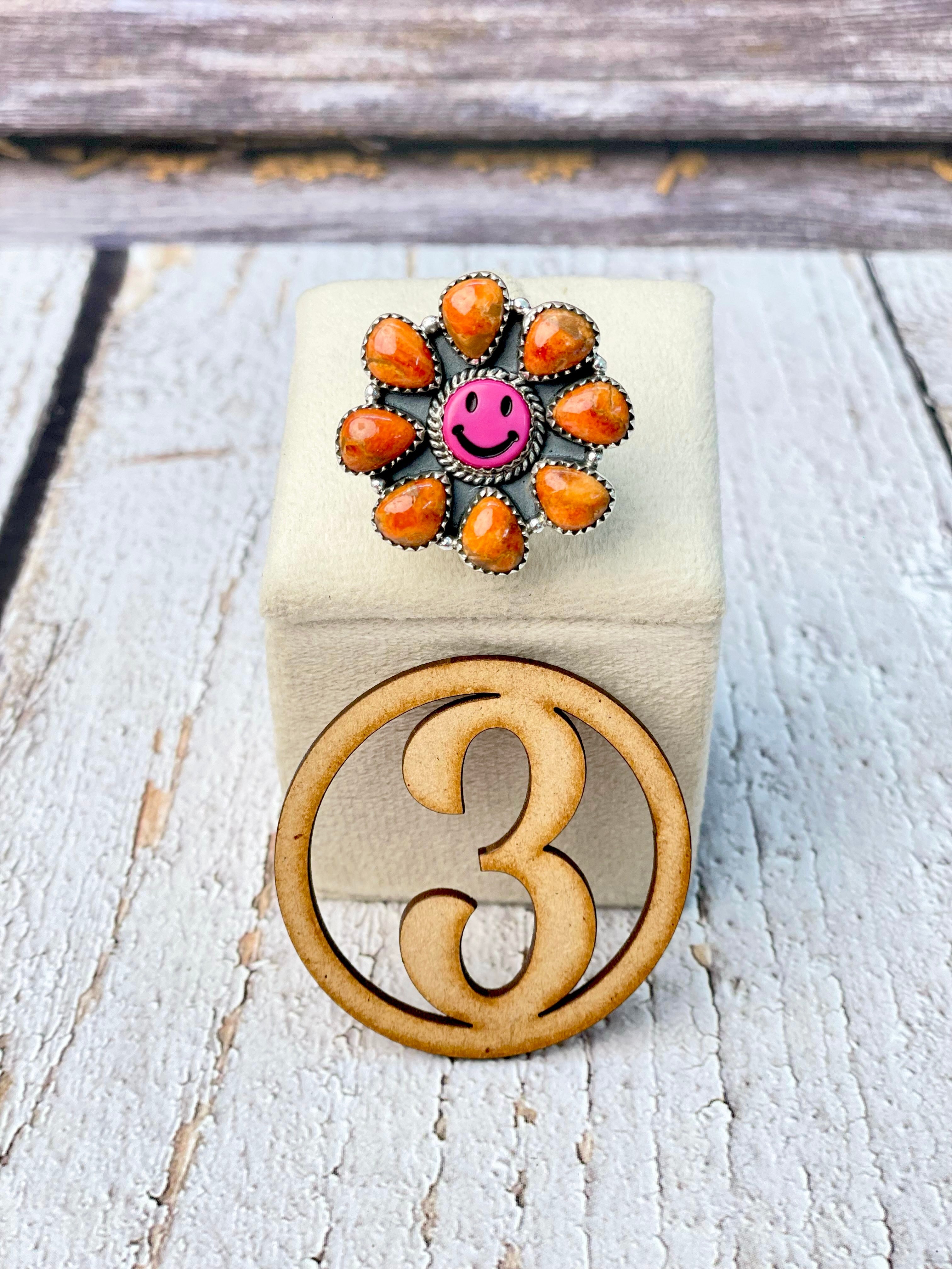 One Of A Kind Smiley Blossom Rings-Rings-Krush Kandy, Women's Online Fashion Boutique Located in Phoenix, Arizona (Scottsdale Area)