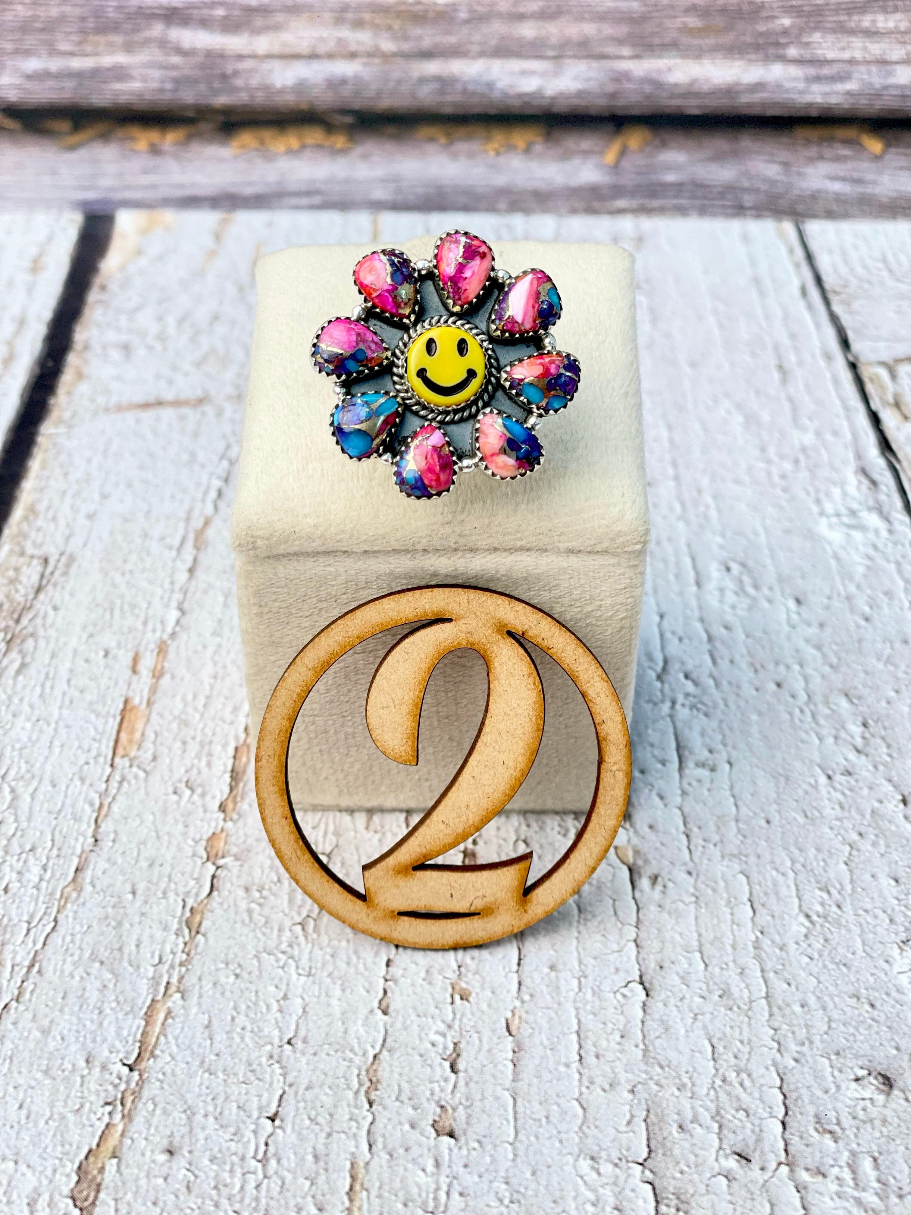 One Of A Kind Smiley Blossom Rings-Rings-Krush Kandy, Women's Online Fashion Boutique Located in Phoenix, Arizona (Scottsdale Area)