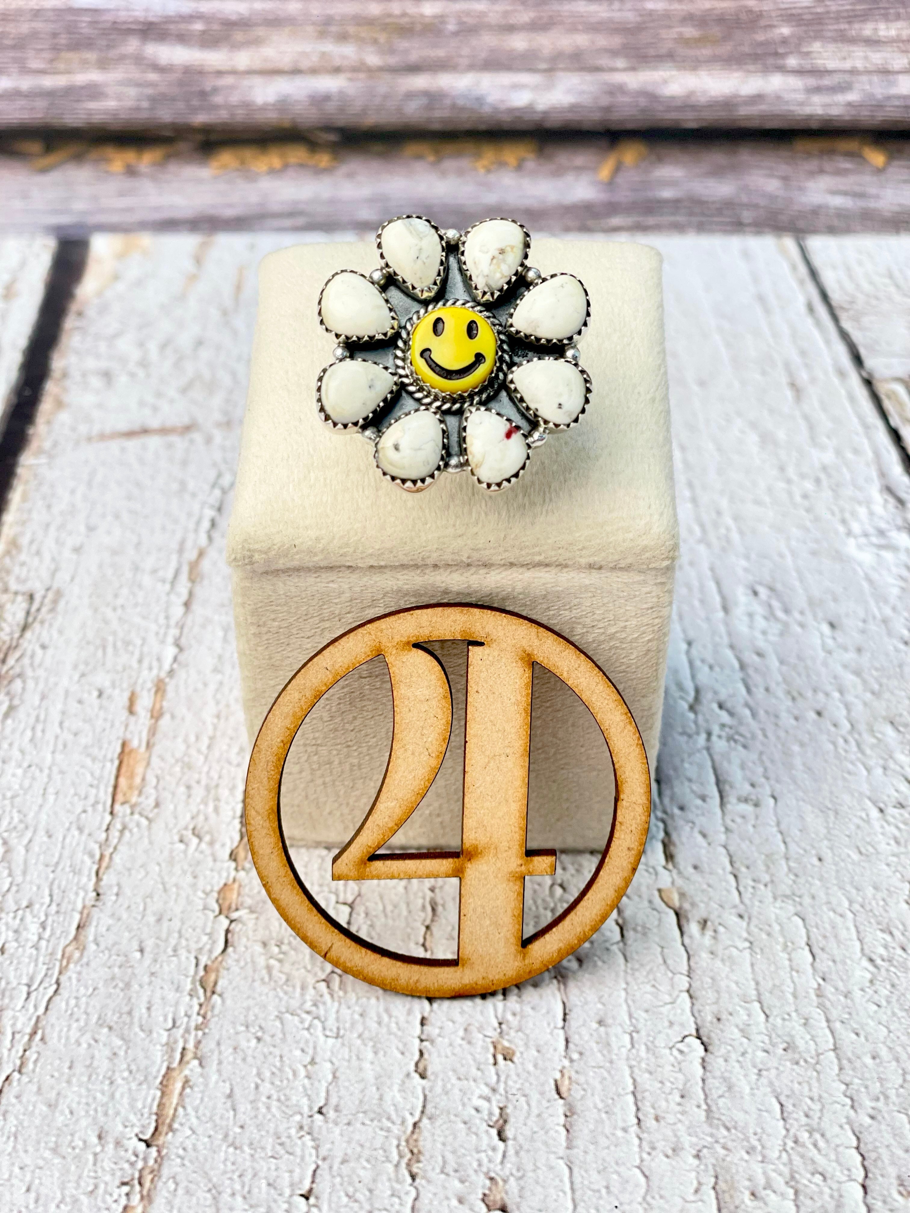 One Of A Kind Smiley Blossom Rings-Rings-Krush Kandy, Women's Online Fashion Boutique Located in Phoenix, Arizona (Scottsdale Area)