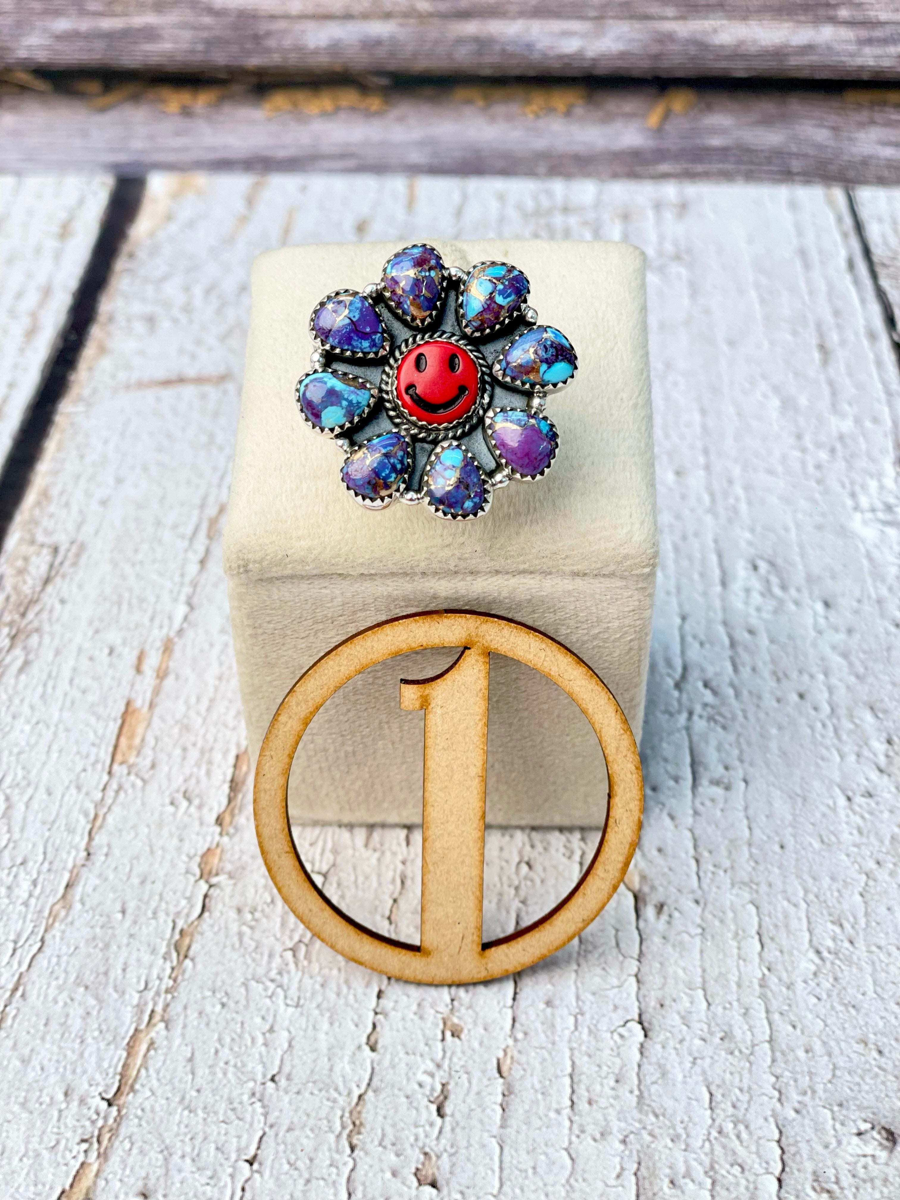 One Of A Kind Smiley Blossom Rings-Rings-Krush Kandy, Women's Online Fashion Boutique Located in Phoenix, Arizona (Scottsdale Area)