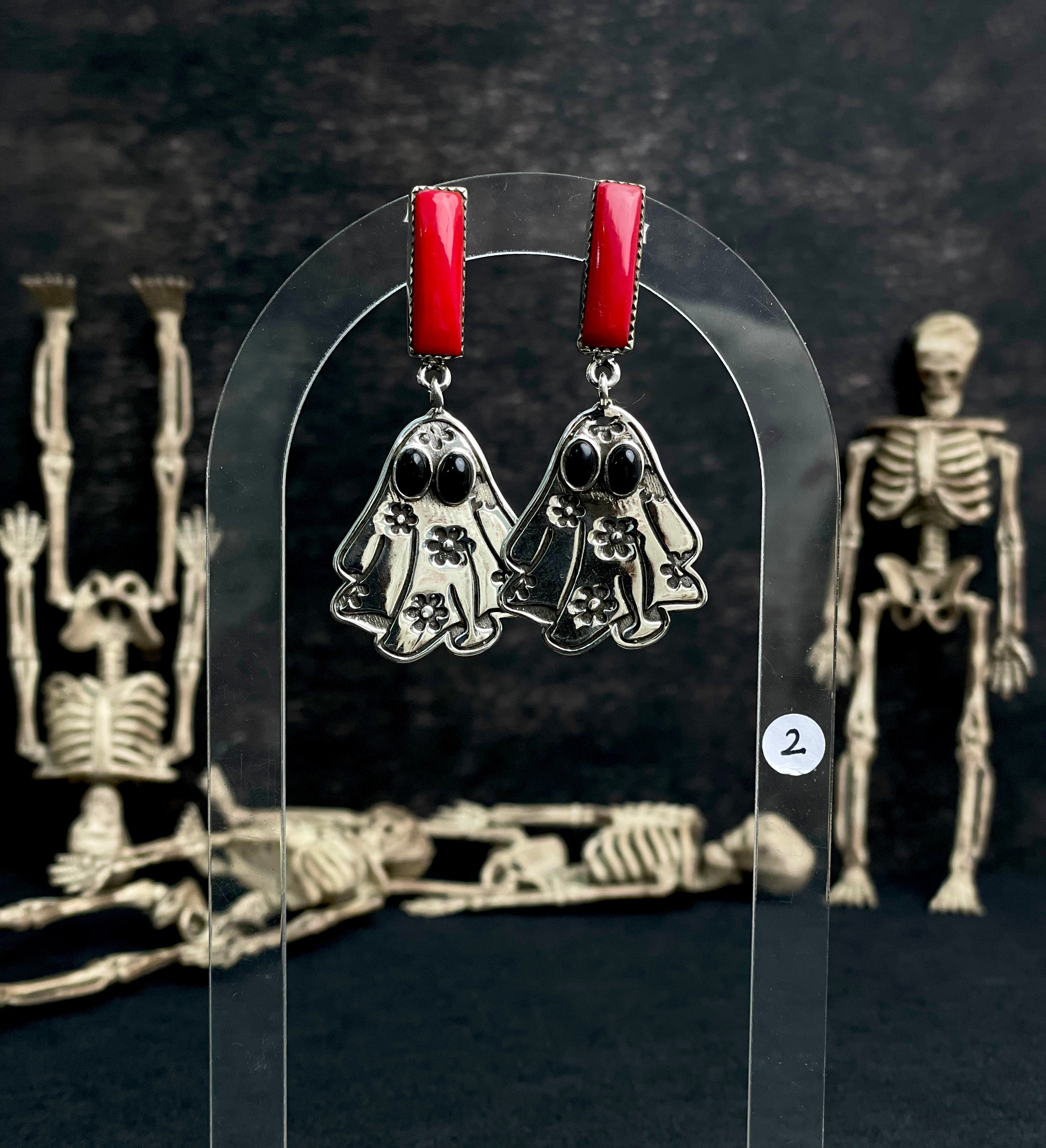 Halloween Ghost Rosarita Bar Studs sno 16-Earrings-Krush Kandy, Women's Online Fashion Boutique Located in Phoenix, Arizona (Scottsdale Area)