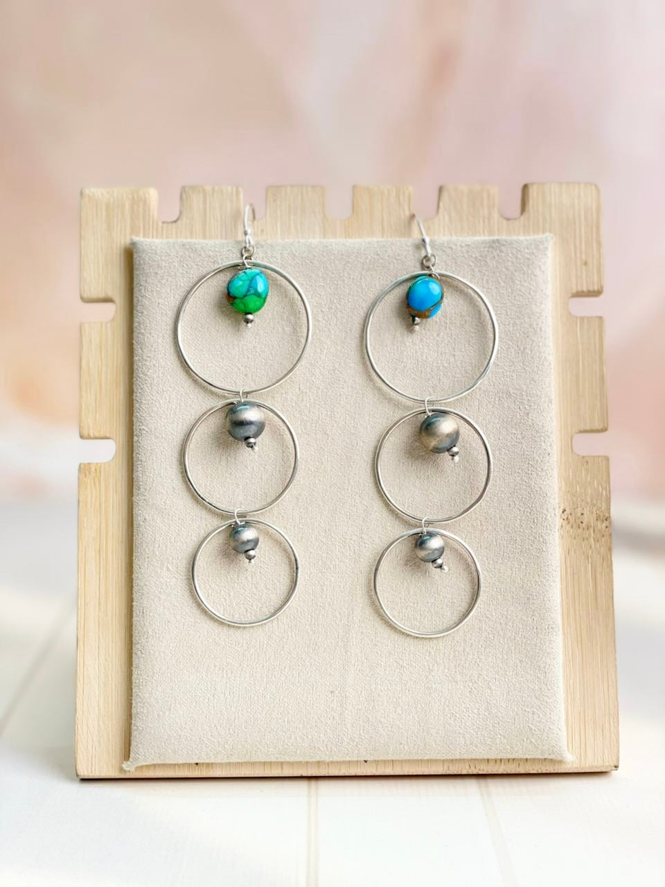 Desert Pearl Dahlia Hoops Earrings-Earrings-Krush Kandy, Women's Online Fashion Boutique Located in Phoenix, Arizona (Scottsdale Area)