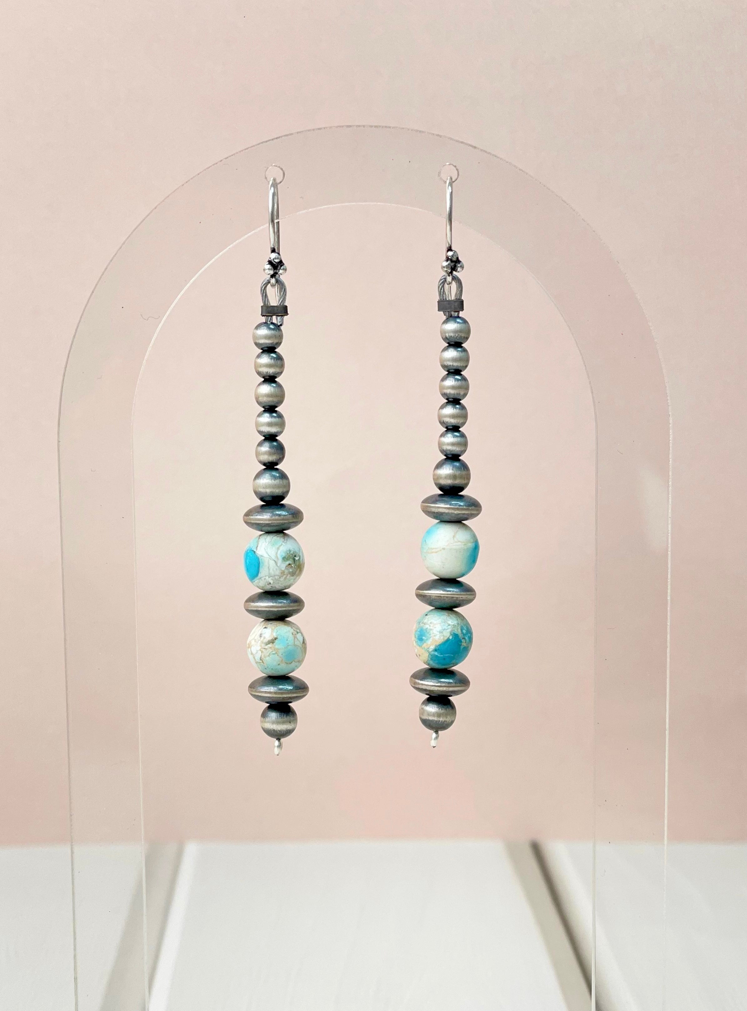Kandy Blue Desert Jasper Earrings MADE TO ORDER-Earrings-Krush Kandy, Women's Online Fashion Boutique Located in Phoenix, Arizona (Scottsdale Area)