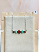 Amber, Turquoise & Crystal Dainty Necklace-Necklaces-Krush Kandy, Women's Online Fashion Boutique Located in Phoenix, Arizona (Scottsdale Area)