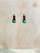 Amber, Turquoise & Crystal Boho Earrings-Earrings-Krush Kandy, Women's Online Fashion Boutique Located in Phoenix, Arizona (Scottsdale Area)