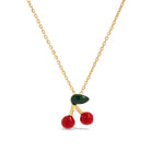 18K Gold-Plated Cherry Pendant Necklace-Necklaces-Krush Kandy, Women's Online Fashion Boutique Located in Phoenix, Arizona (Scottsdale Area)