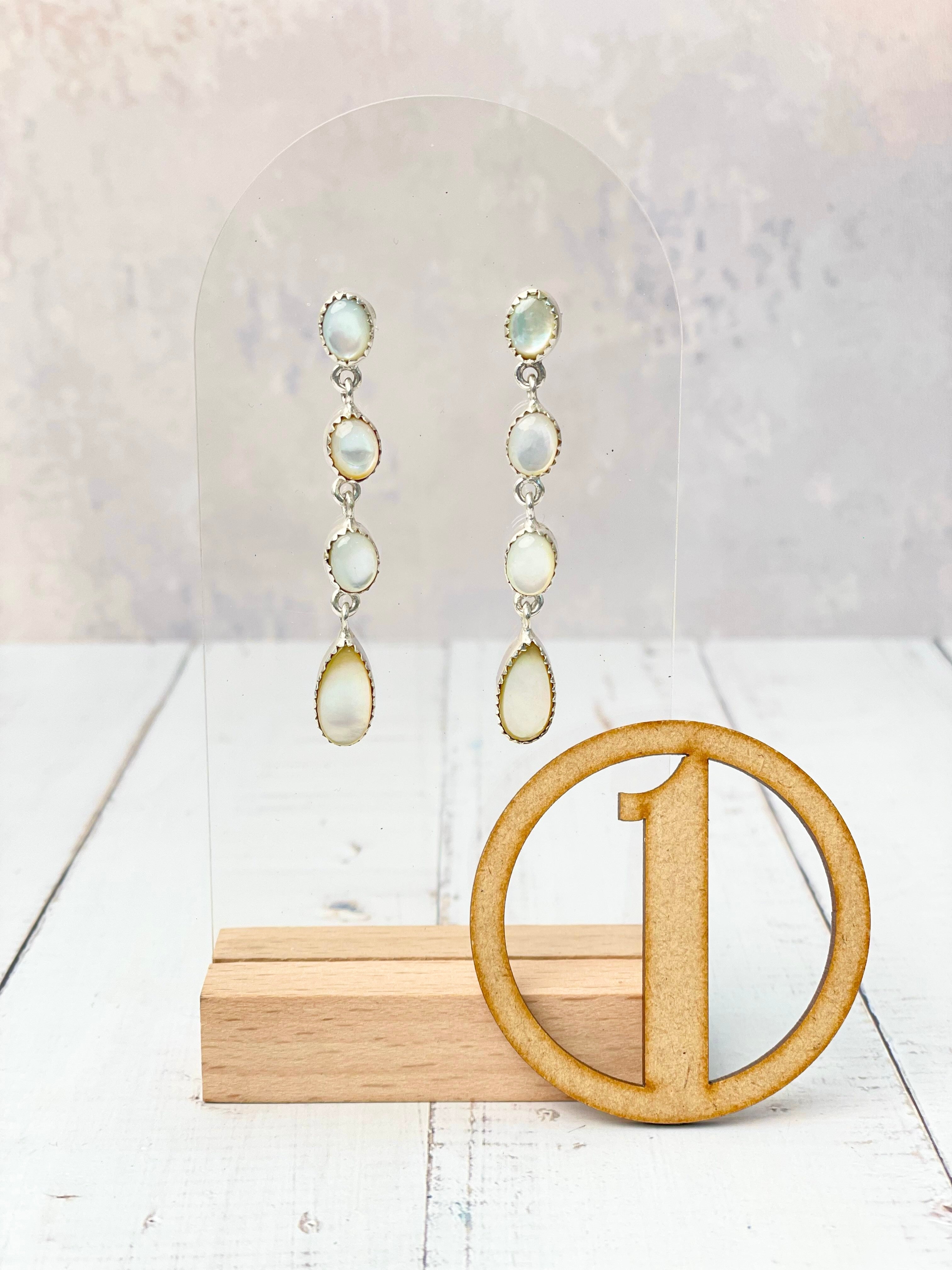 White Shell Stone Drop Earrings-Earrings-Krush Kandy, Women's Online Fashion Boutique Located in Phoenix, Arizona (Scottsdale Area)