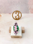 Fiery Pink Opal Aztec Pattern Mixed Rings-Rings-Krush Kandy, Women's Online Fashion Boutique Located in Phoenix, Arizona (Scottsdale Area)