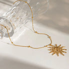 18K Gold-Plated Sun Pendant Necklace-Necklaces-Krush Kandy, Women's Online Fashion Boutique Located in Phoenix, Arizona (Scottsdale Area)