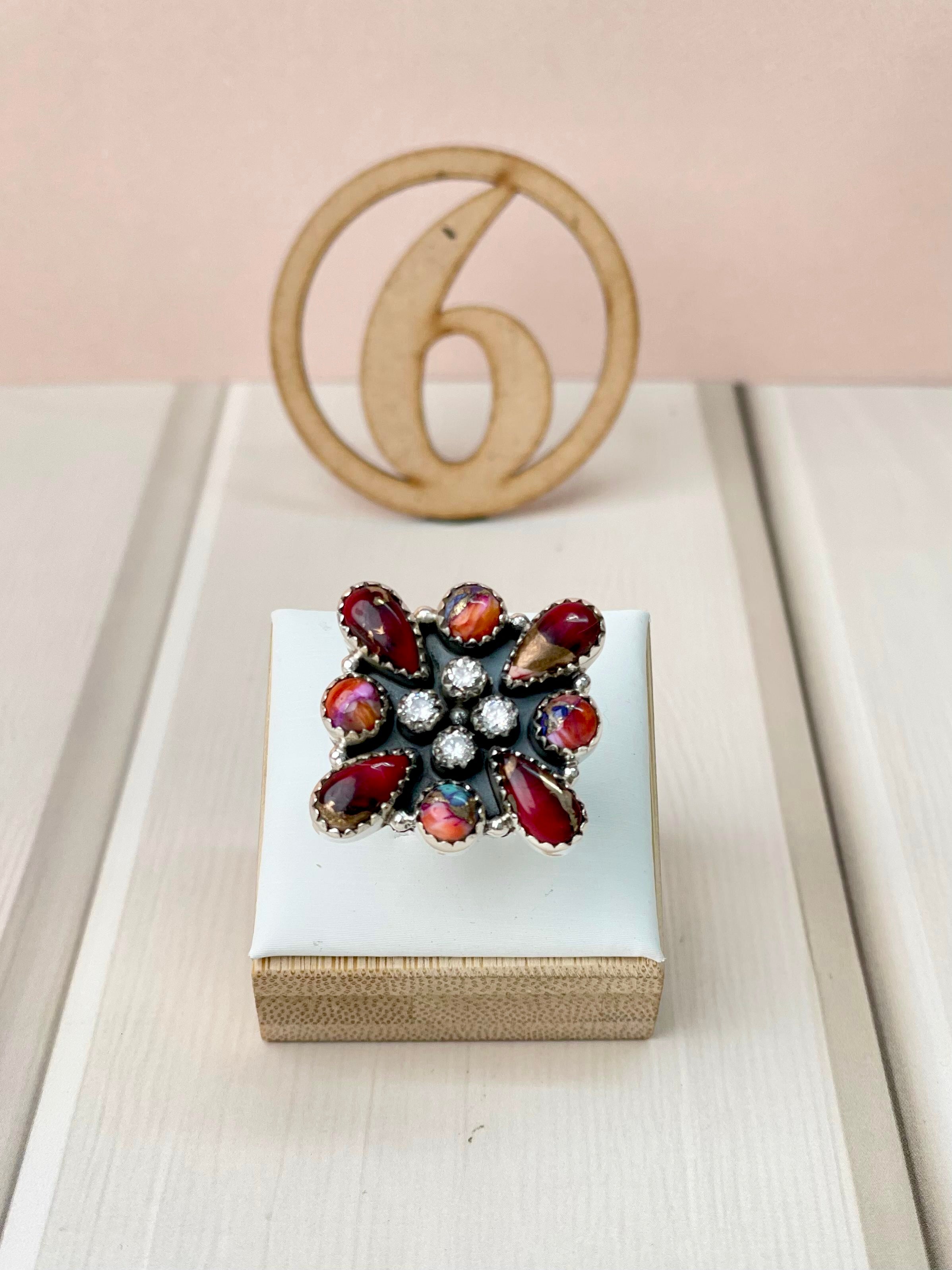Red Dahlia One of a Kind Rings-Rings-Krush Kandy, Women's Online Fashion Boutique Located in Phoenix, Arizona (Scottsdale Area)