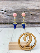 Pink Conch Desert Peaks Stone Earrings-Earrings-Krush Kandy, Women's Online Fashion Boutique Located in Phoenix, Arizona (Scottsdale Area)