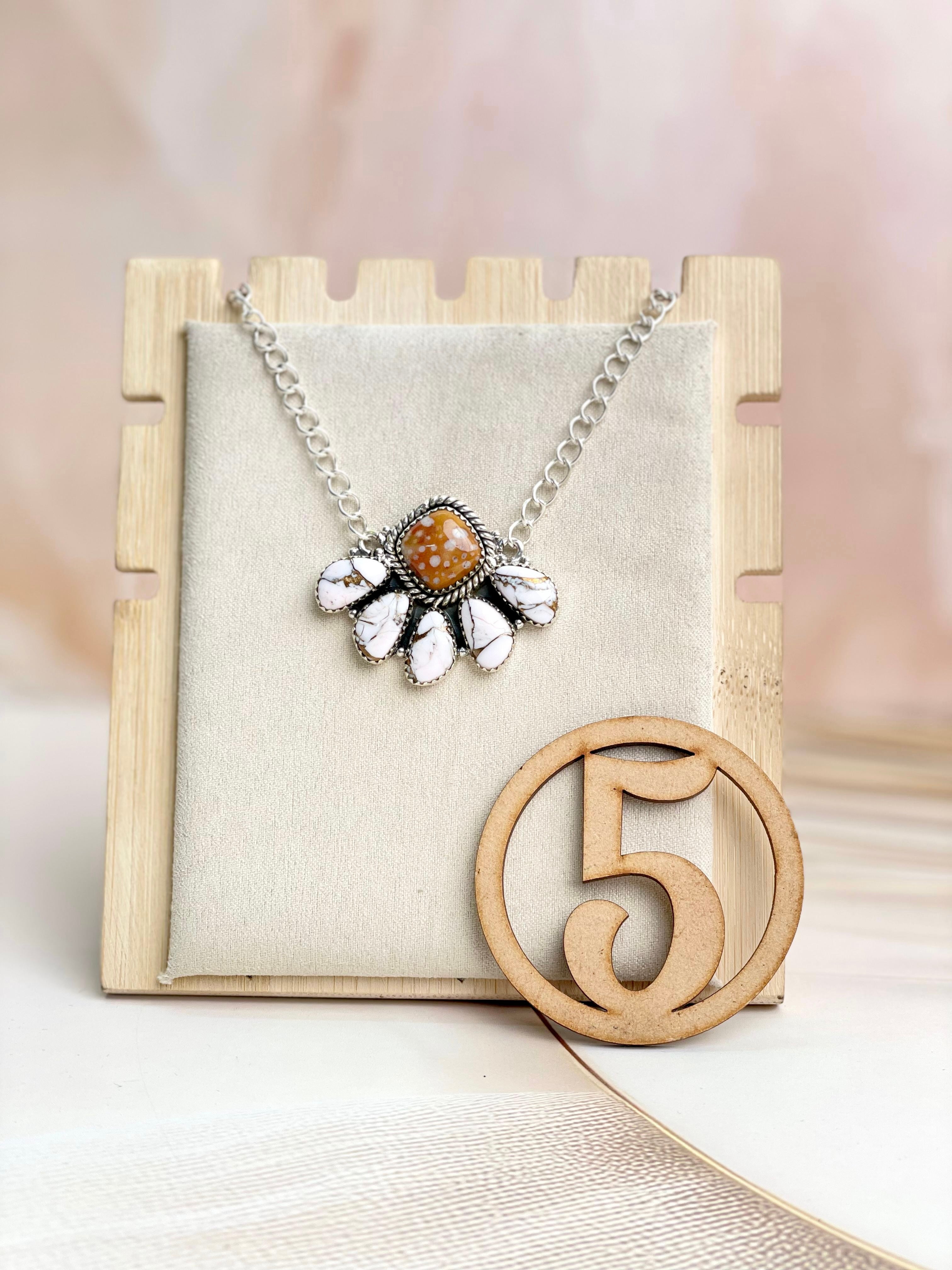 Angel Dahlia & Deer Fawn Necklace no13-Necklaces-Krush Kandy, Women's Online Fashion Boutique Located in Phoenix, Arizona (Scottsdale Area)