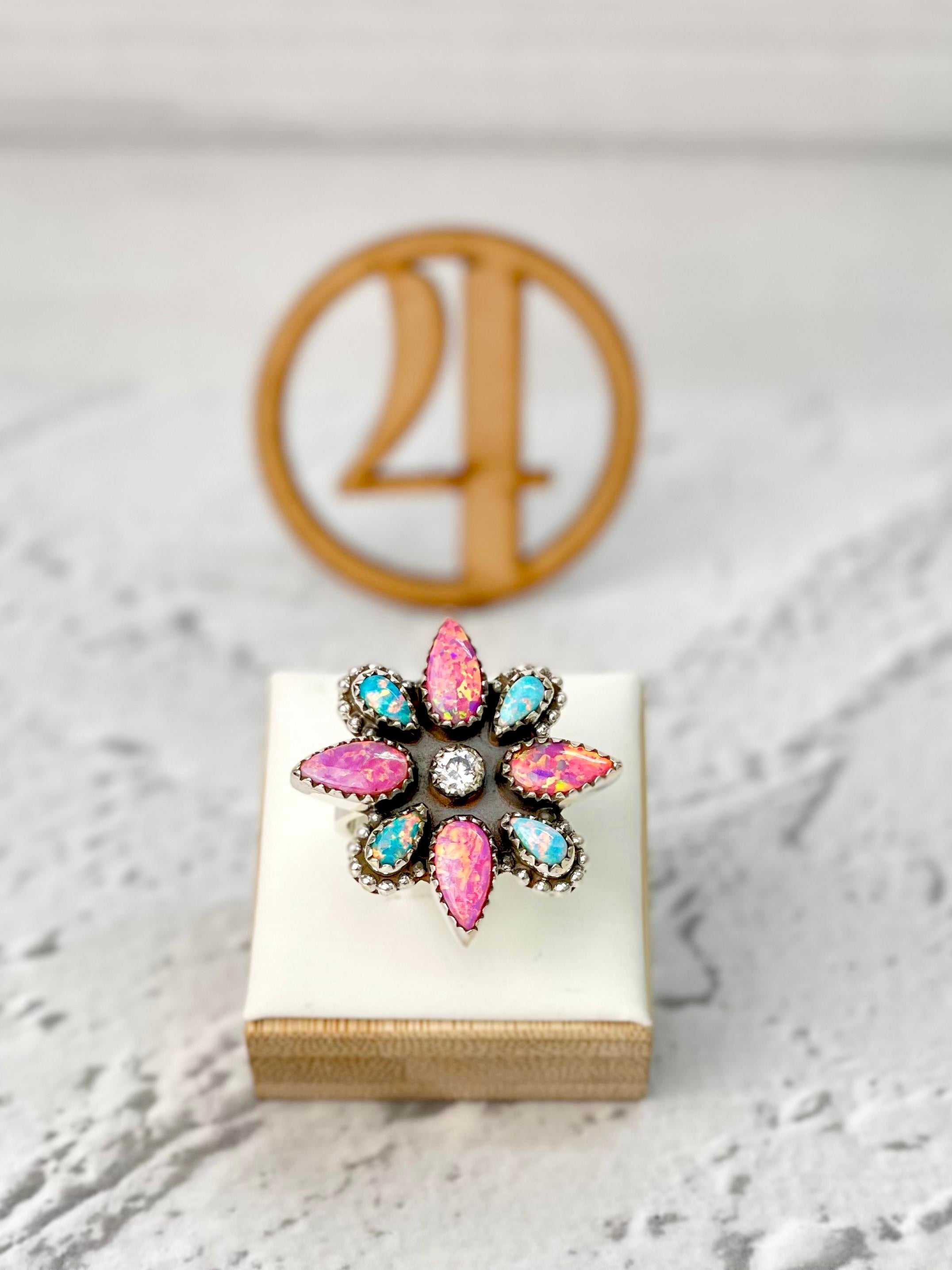 Desert Rose Daisy Glow Ring-Rings-Krush Kandy, Women's Online Fashion Boutique Located in Phoenix, Arizona (Scottsdale Area)