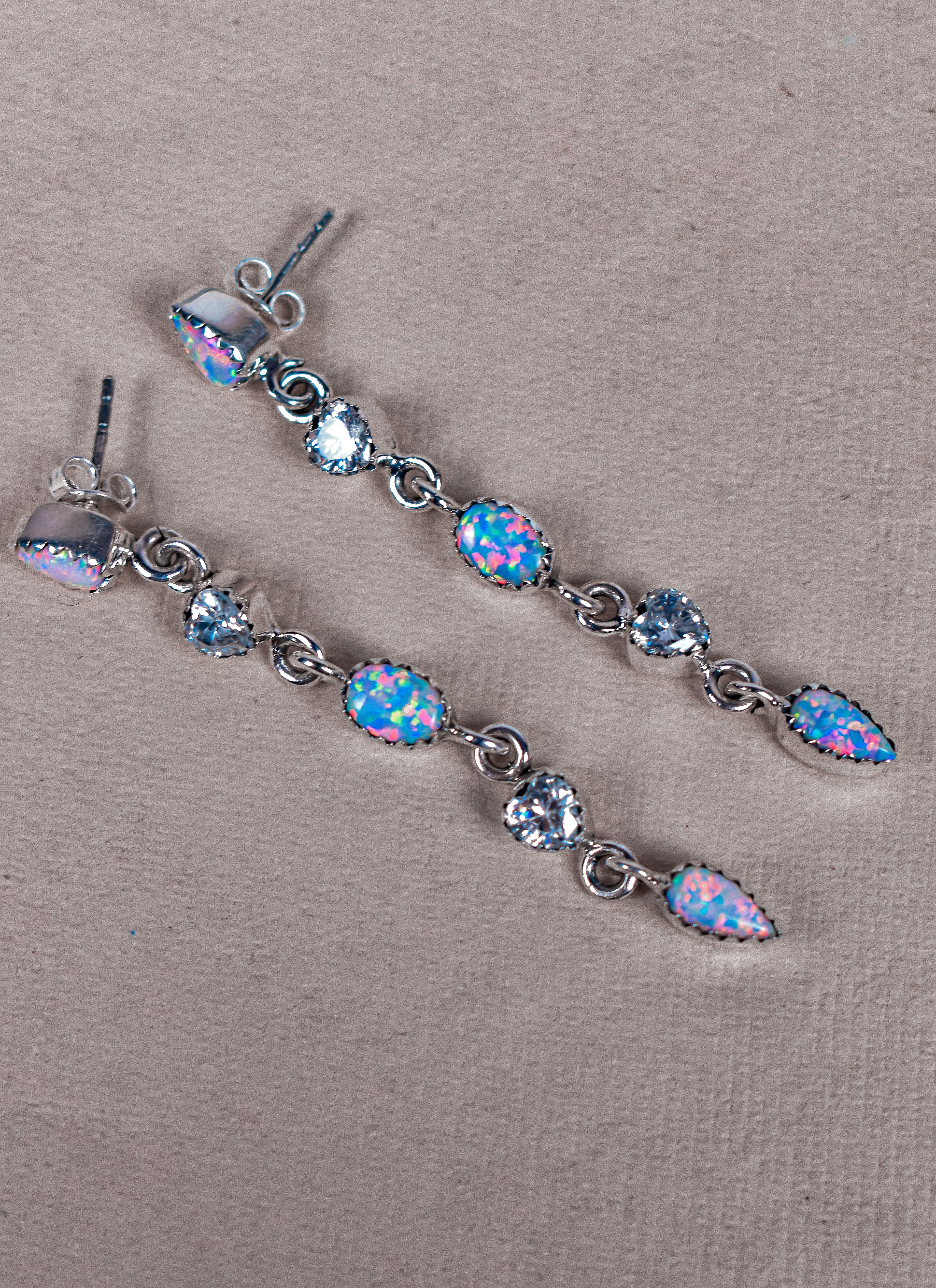 Triple Double Dangle Earrings-Drop Earrings-Krush Kandy, Women's Online Fashion Boutique Located in Phoenix, Arizona (Scottsdale Area)