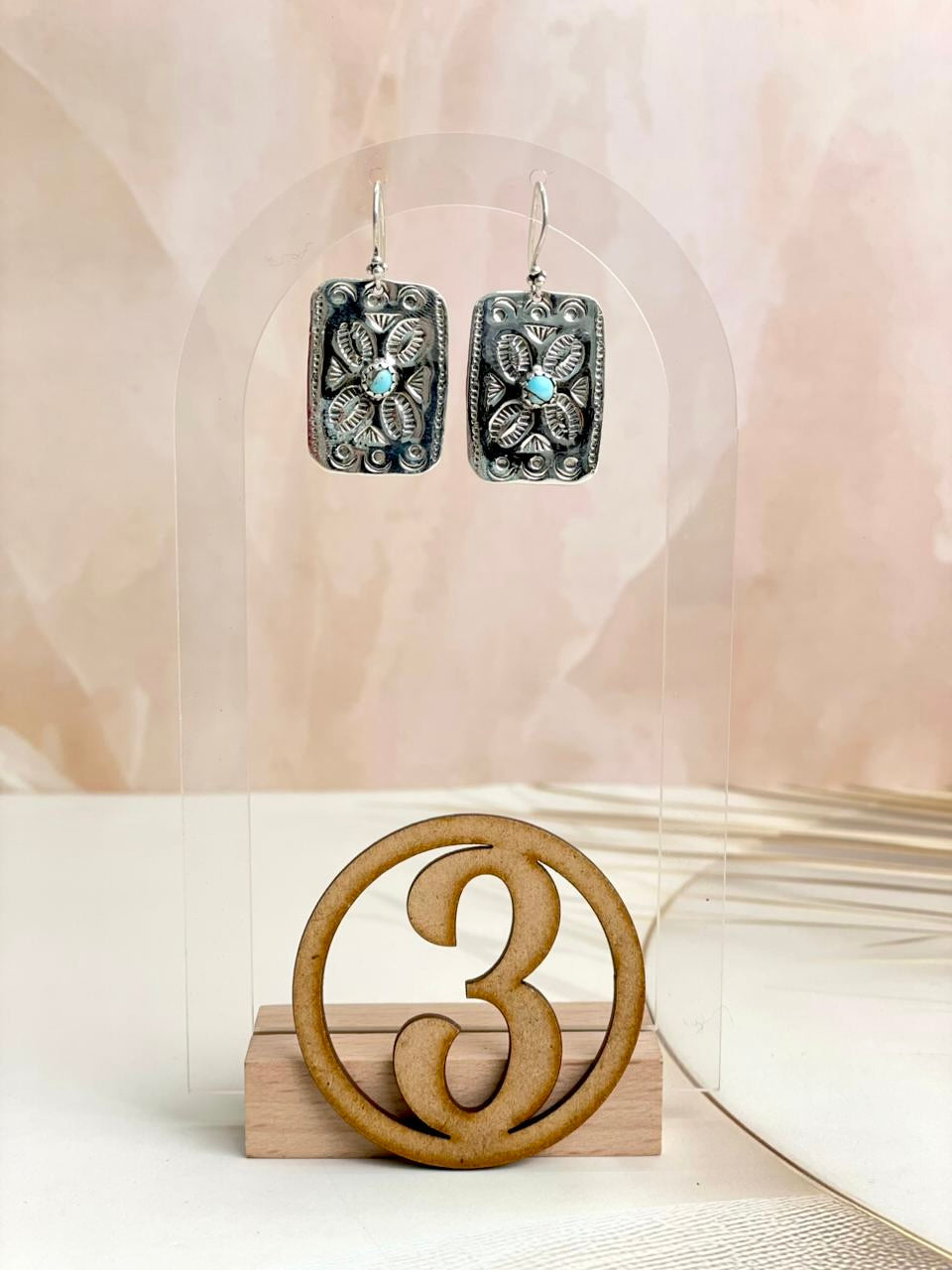 Western Glam Stamped Sterling Single Stone Earrings-Earrings-Krush Kandy, Women's Online Fashion Boutique Located in Phoenix, Arizona (Scottsdale Area)