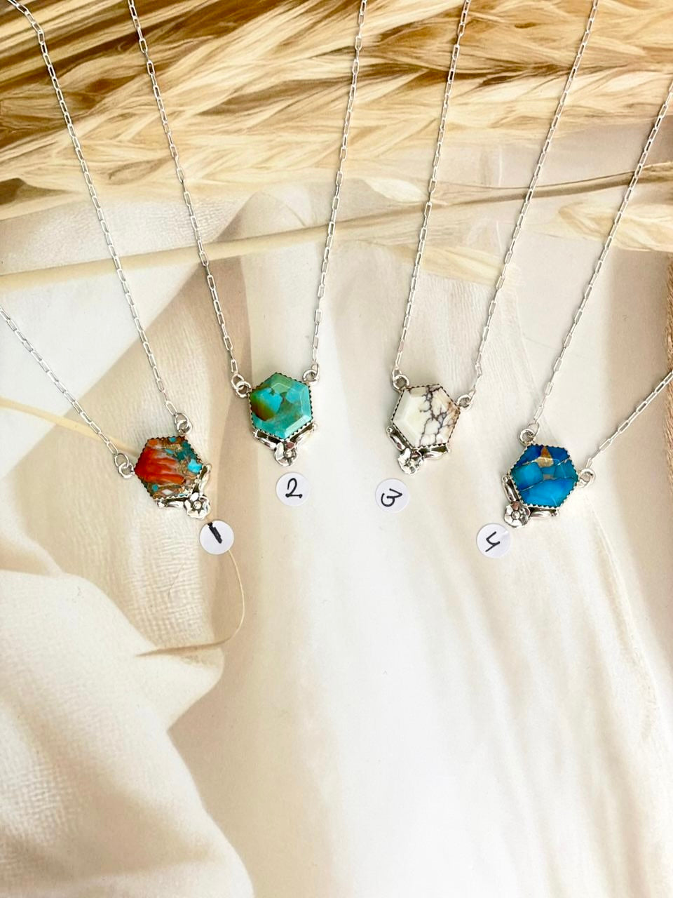 Hexagon Chain Pendants sno 24-Necklaces-Krush Kandy, Women's Online Fashion Boutique Located in Phoenix, Arizona (Scottsdale Area)