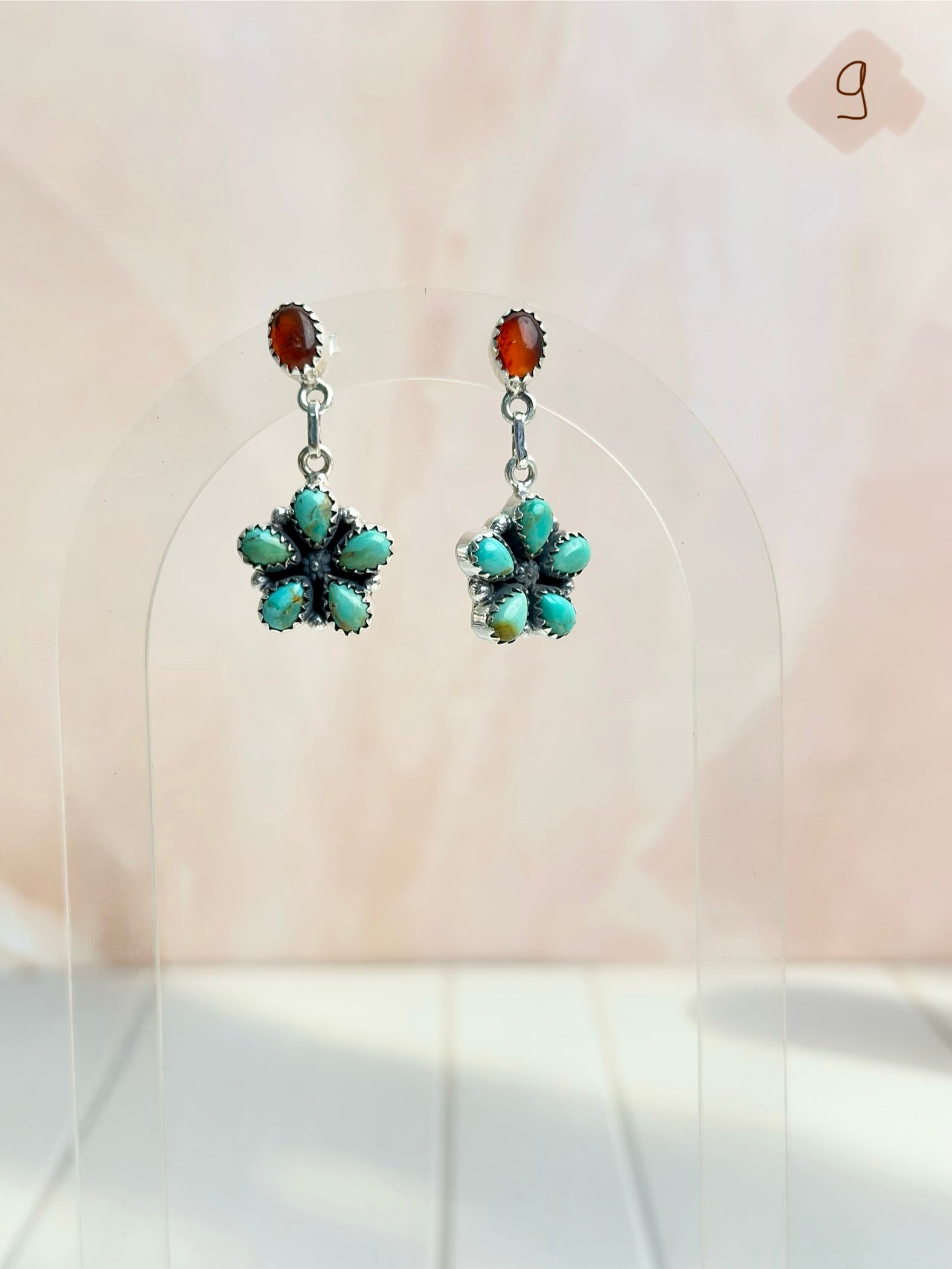 Amber, Turquoise & Crystal Boho Earrings-Earrings-Krush Kandy, Women's Online Fashion Boutique Located in Phoenix, Arizona (Scottsdale Area)