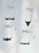 Amber, Turquoise & Crystal Small Necklaces-Necklaces-Krush Kandy, Women's Online Fashion Boutique Located in Phoenix, Arizona (Scottsdale Area)